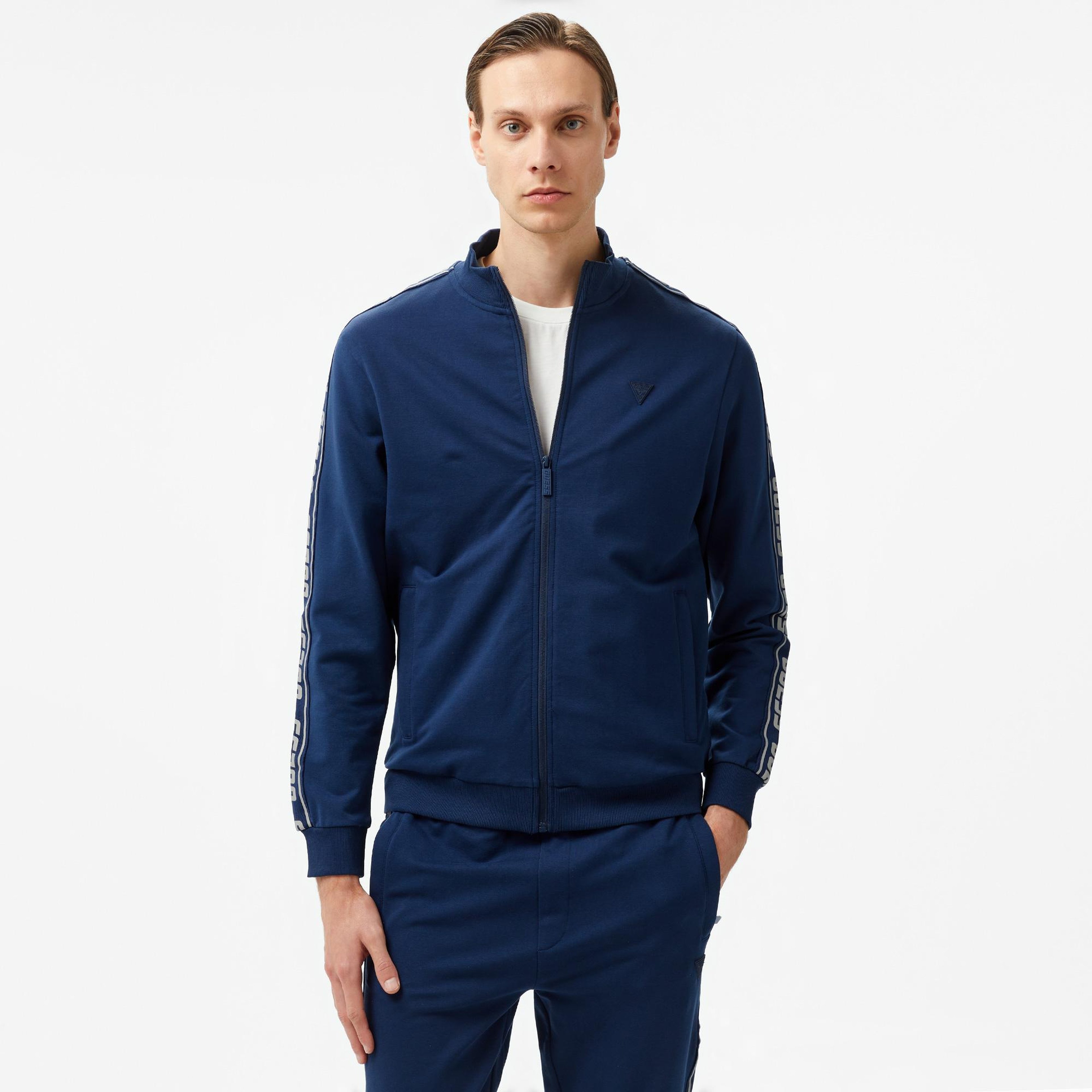 Guess Guess Full Zip Erkek Lacivert Sweatshirt
