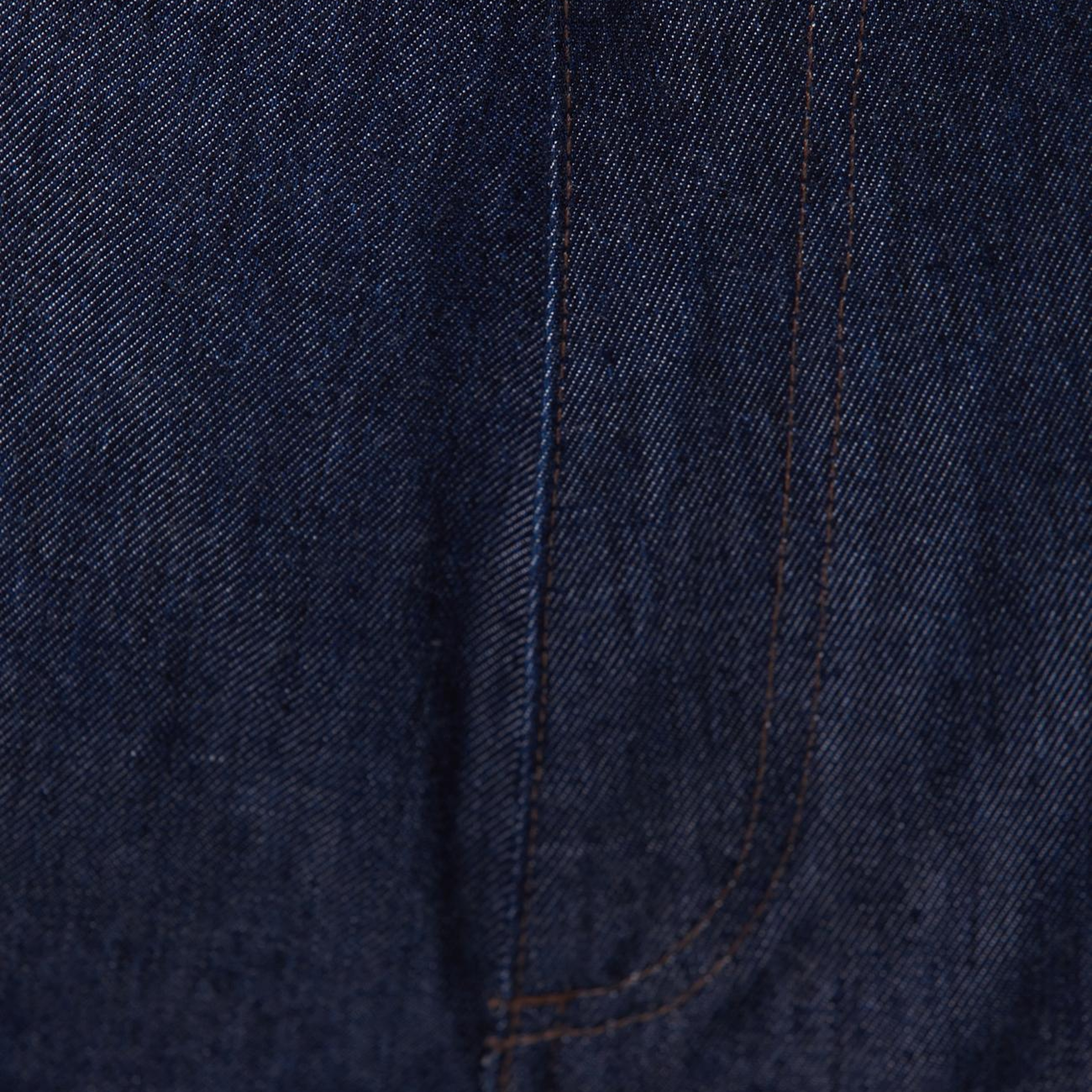 Network Kadın Lacivert Ütü İzli Wide Straight Denim Pantolon