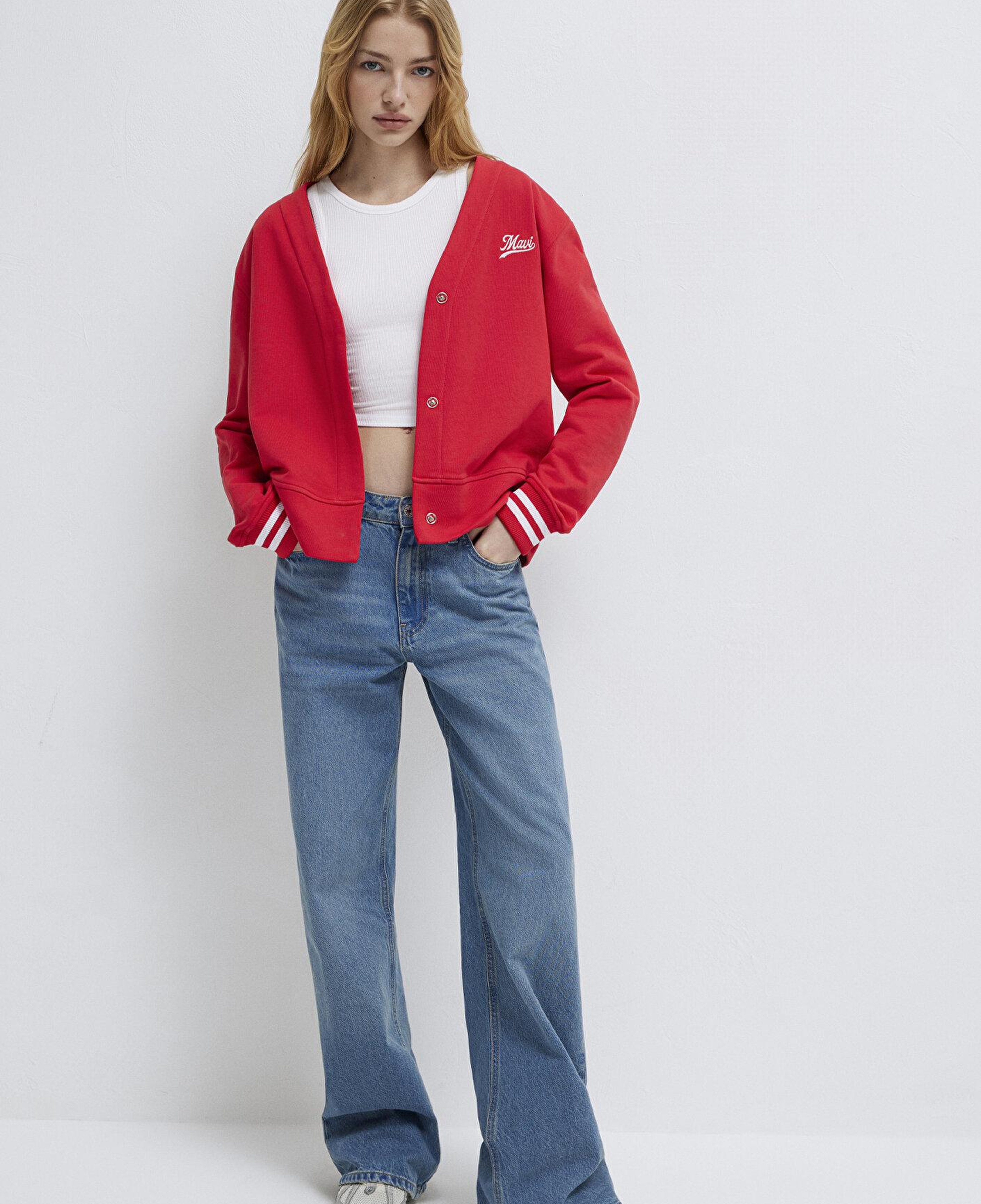 Mavi Mavi Baskılı Kırmızı Sweatshirt 1S10511-70477
