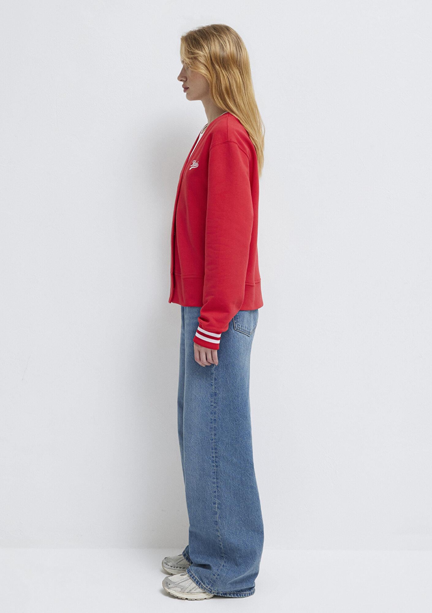 Mavi Mavi Baskılı Kırmızı Sweatshirt 1S10511-70477