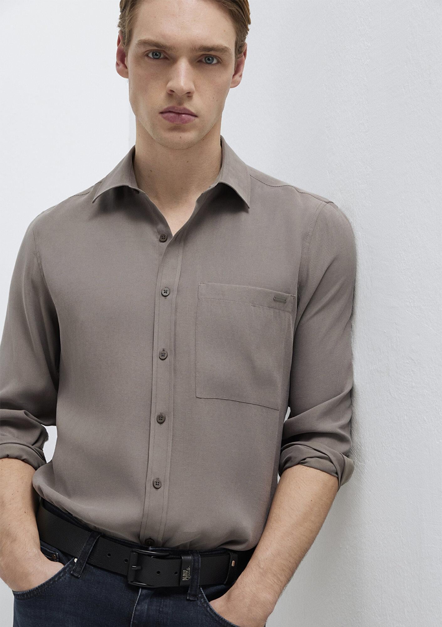 Mavi Soft Premium Kahverengi Gömlek Regular Fit / Normal Kesim 0212010-87875