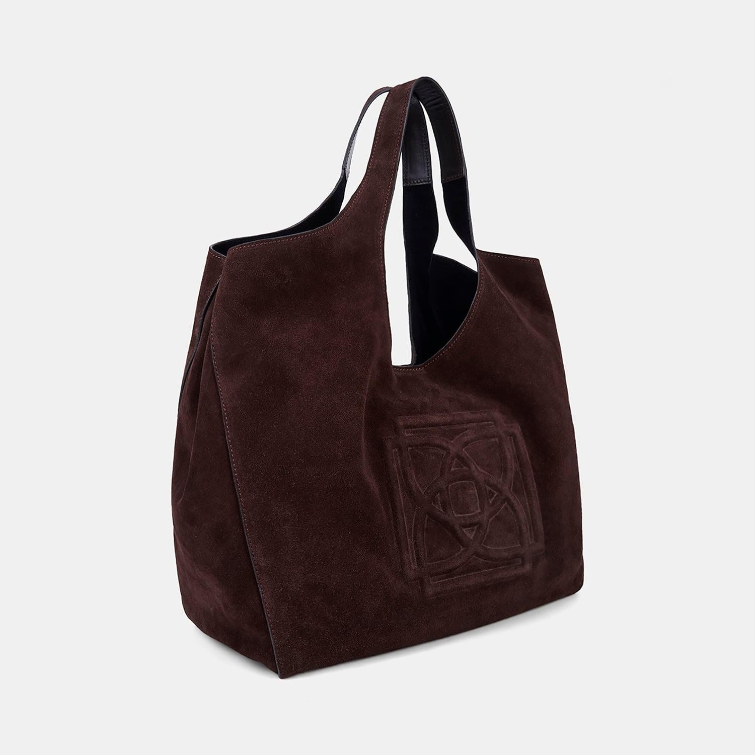 Kadın Acı Kahve Süet Hobo Çanta