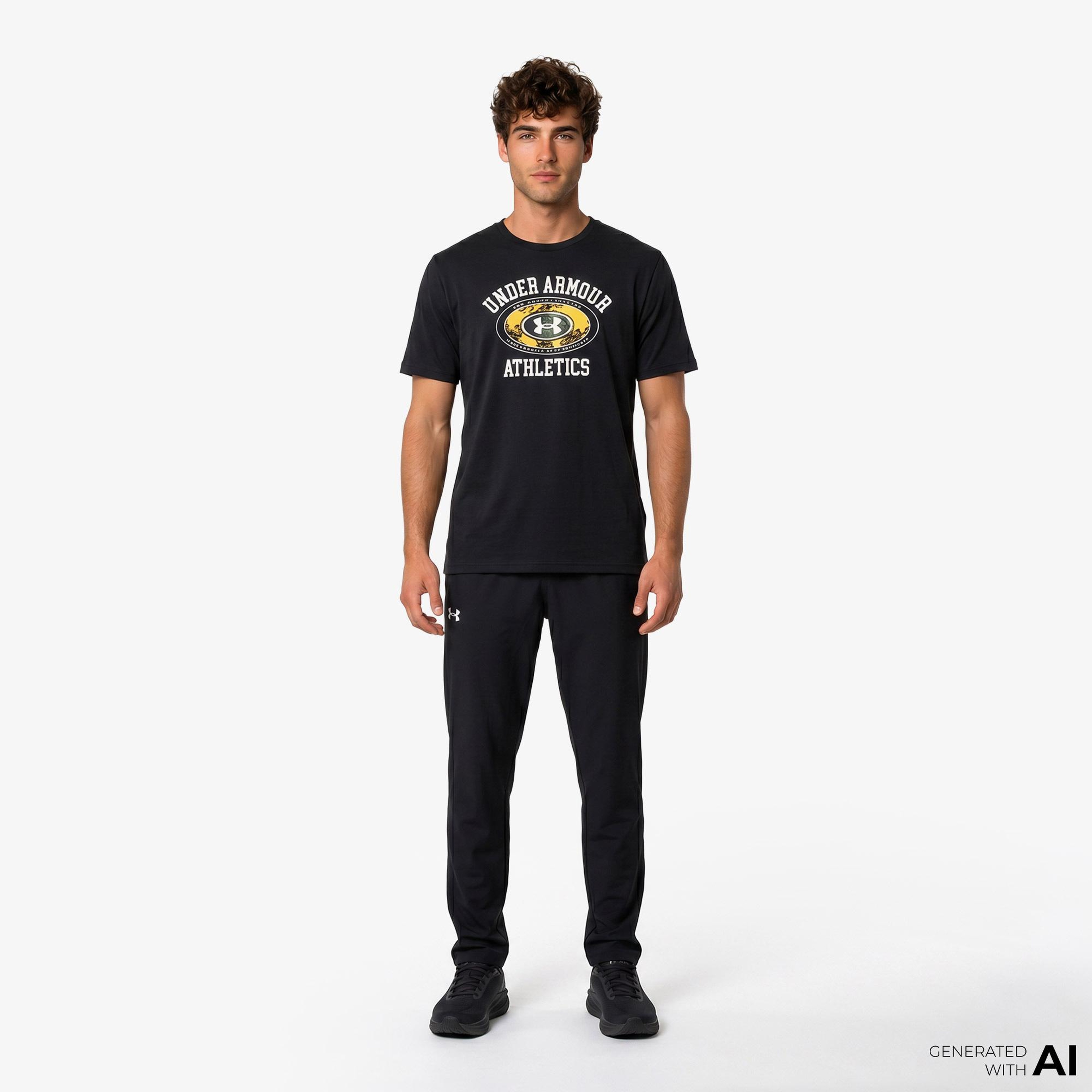 Under Armour 60/40S Armor Globe Ss Erkek Siyah T-Shirt