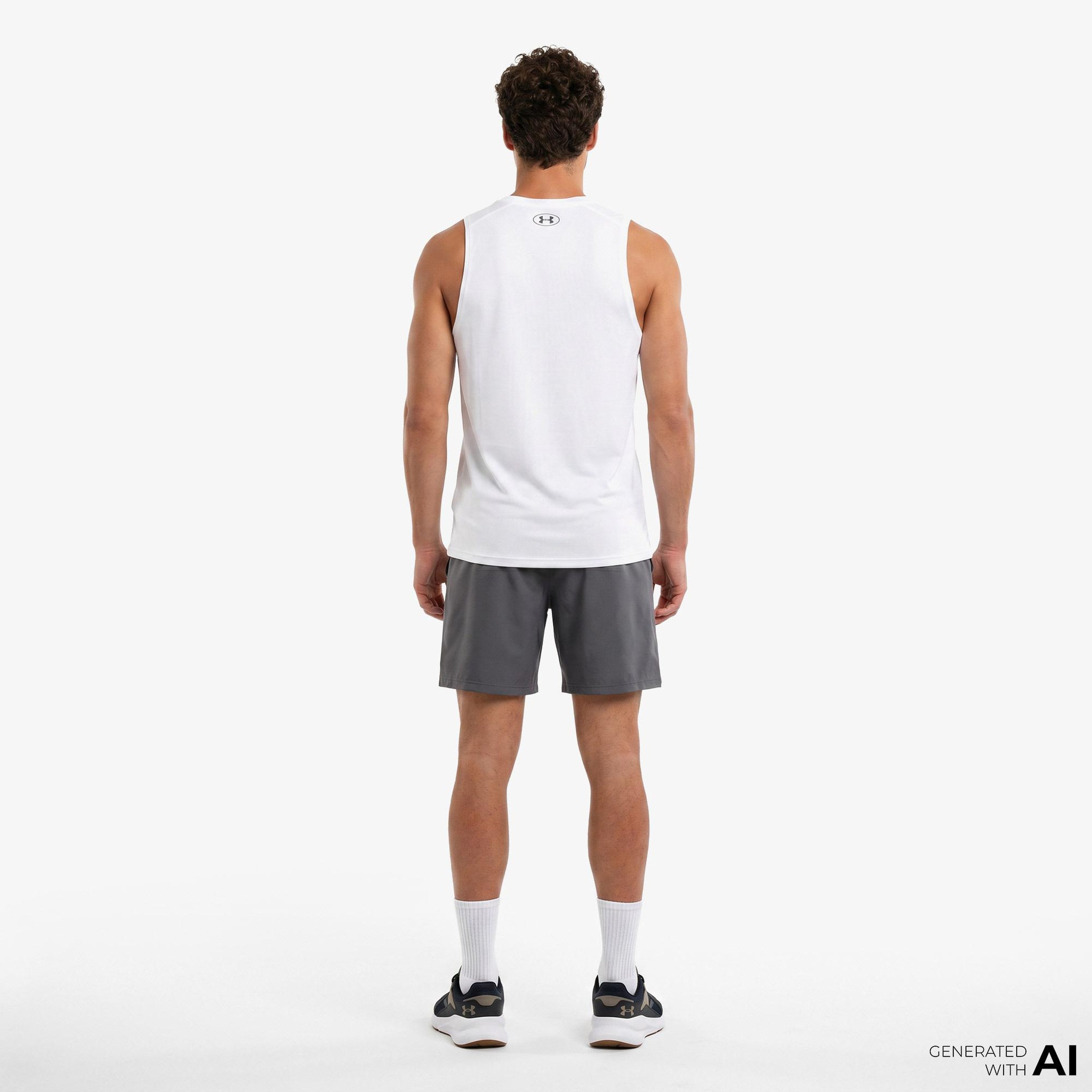 Under Armour Tech Tank Erkek Beyaz Antrenman Atlet