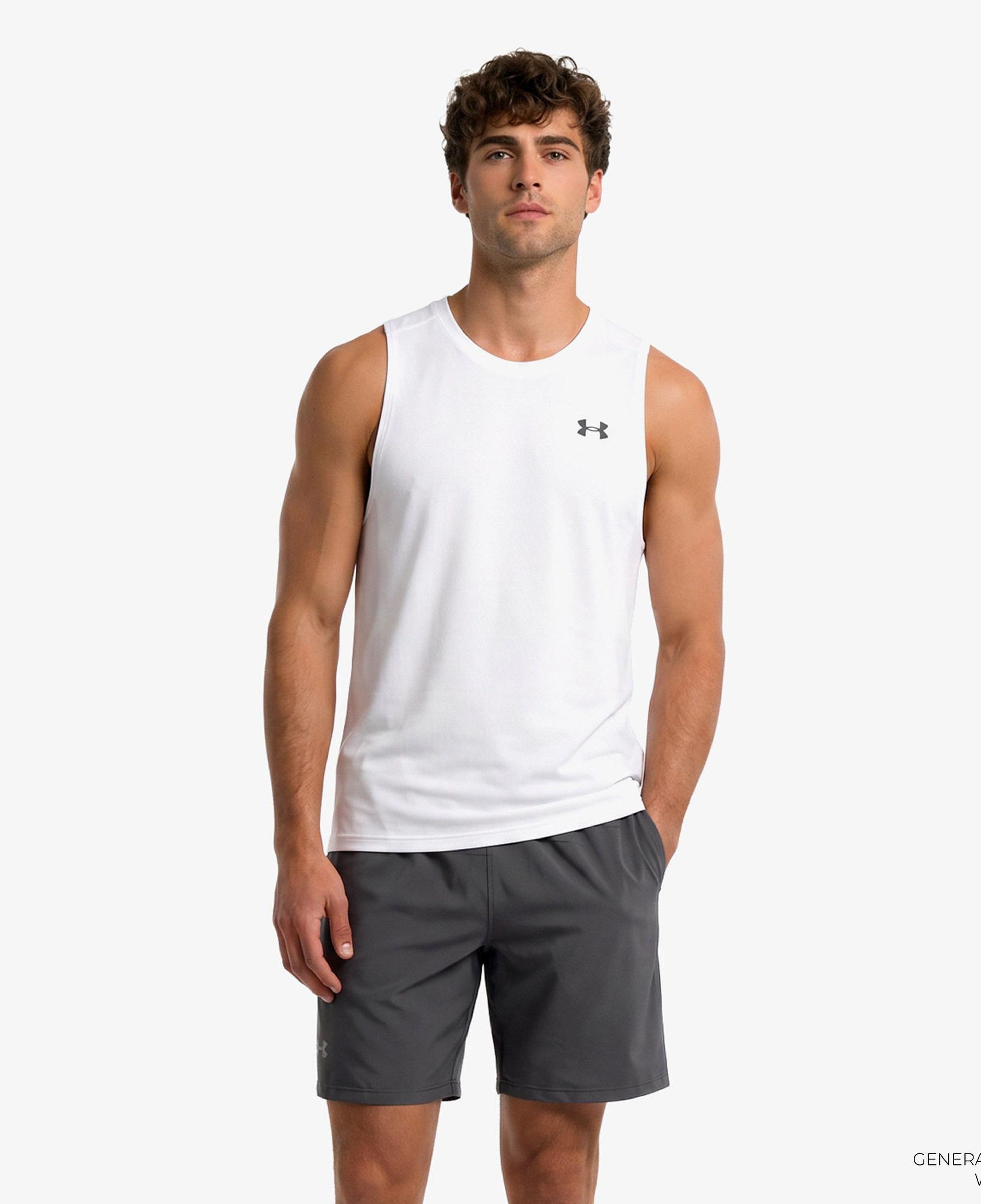 Under Armour Tech Tank Erkek Beyaz Antrenman Atlet
