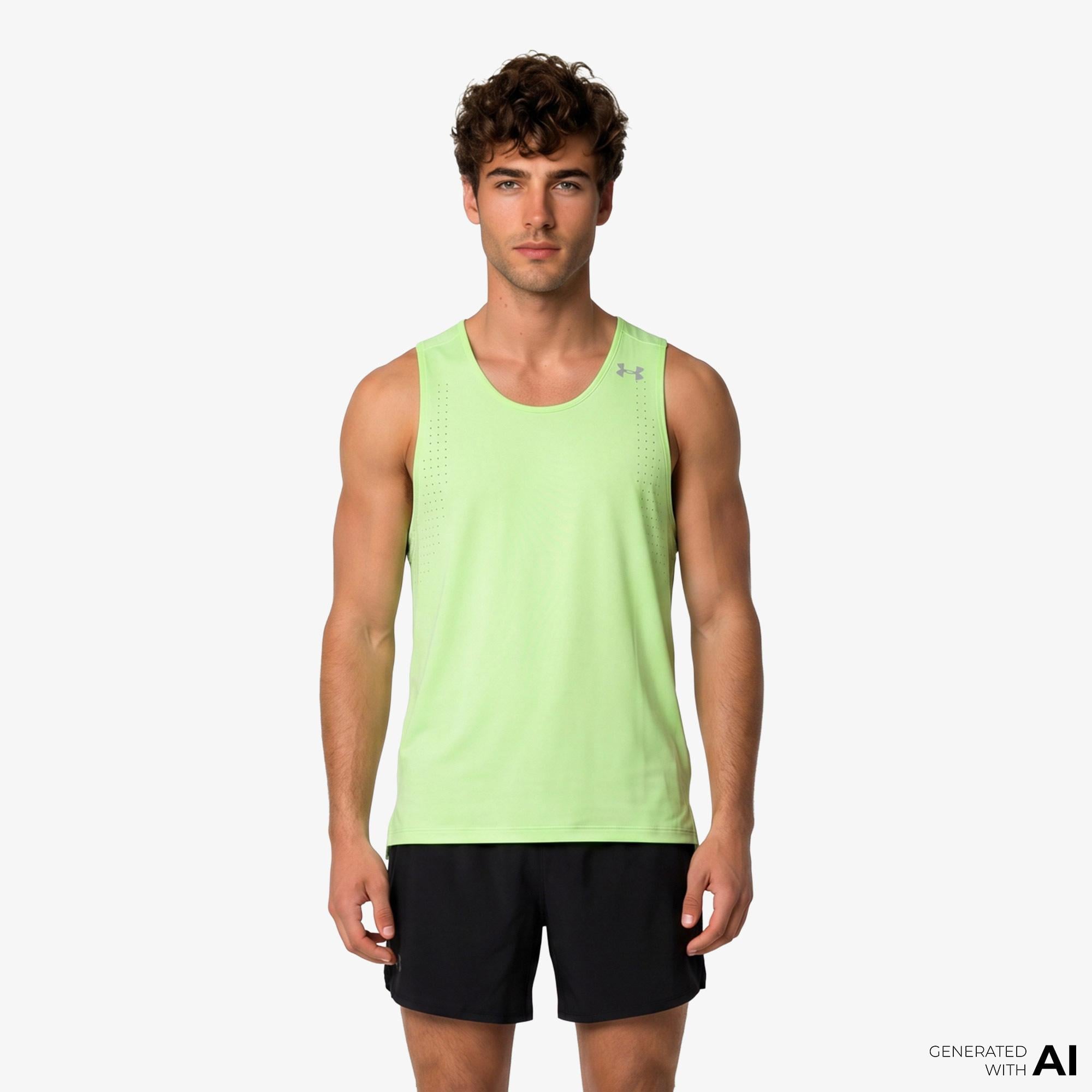 Under Armour Velociti Pro Singlet Erkek Sarı Koşu Atlet