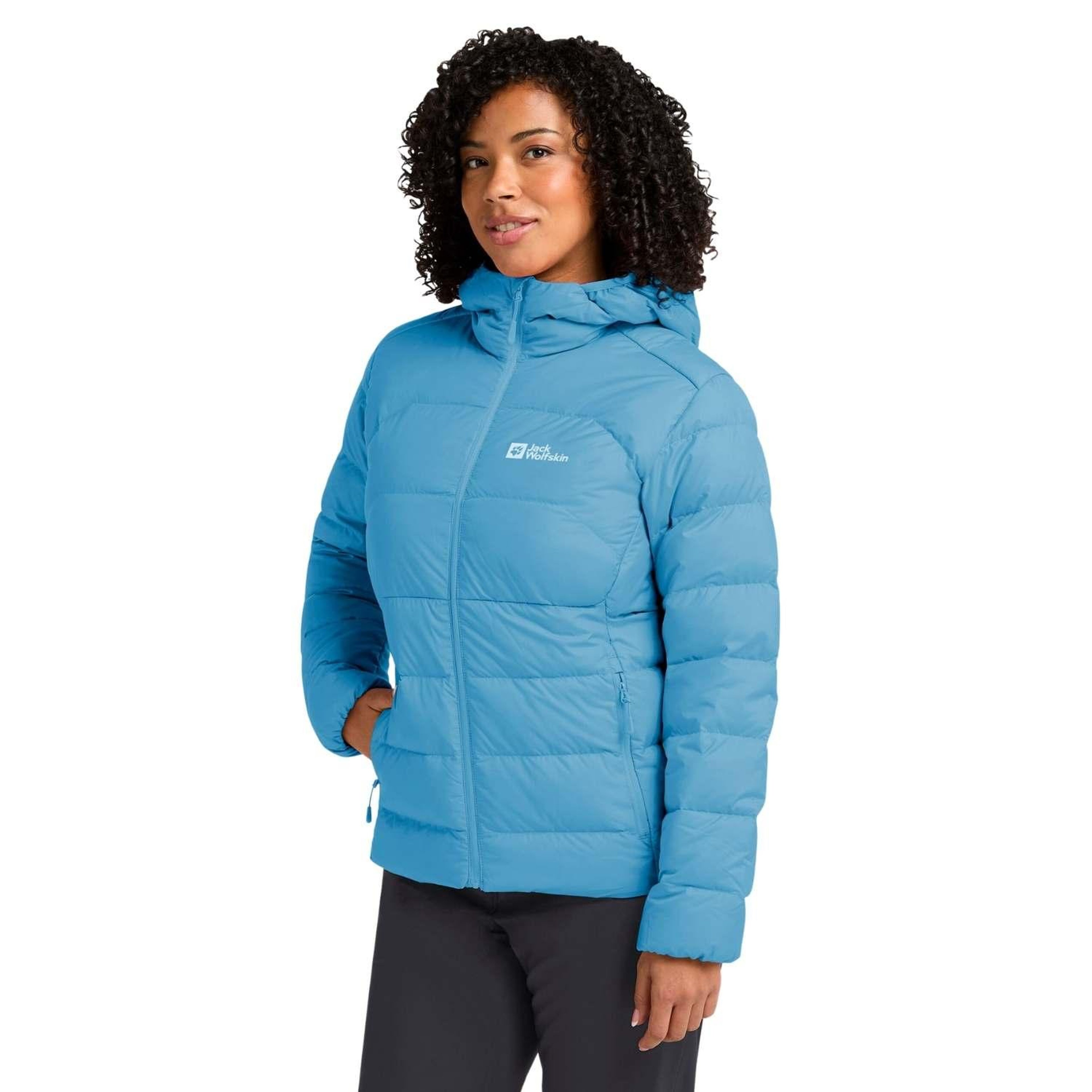 Jack Wolfskin Ather Do Hoody Rds Kadın Mavi Outdoor Ceketi