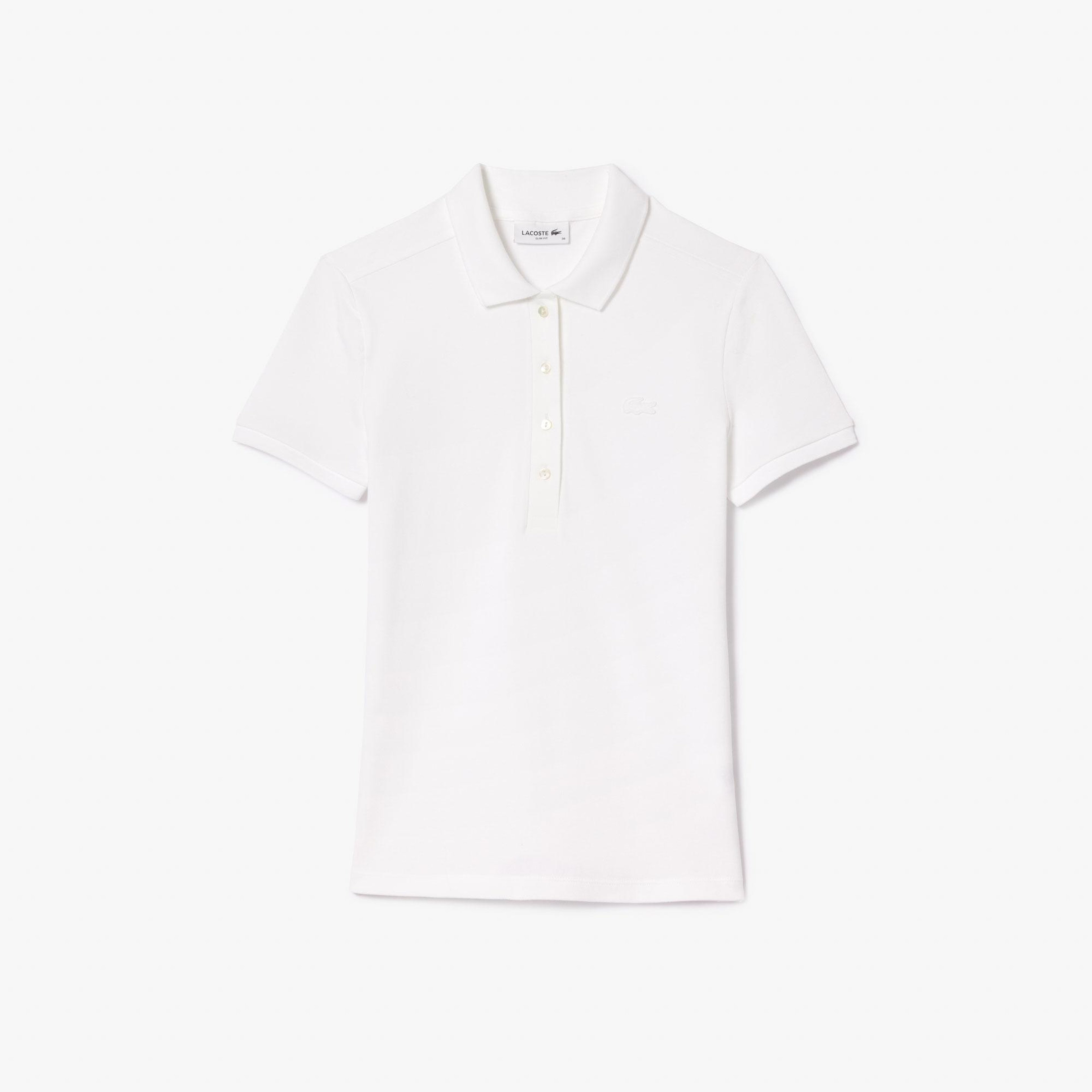L.12.D Kadın Slim Fit Beyaz Polo