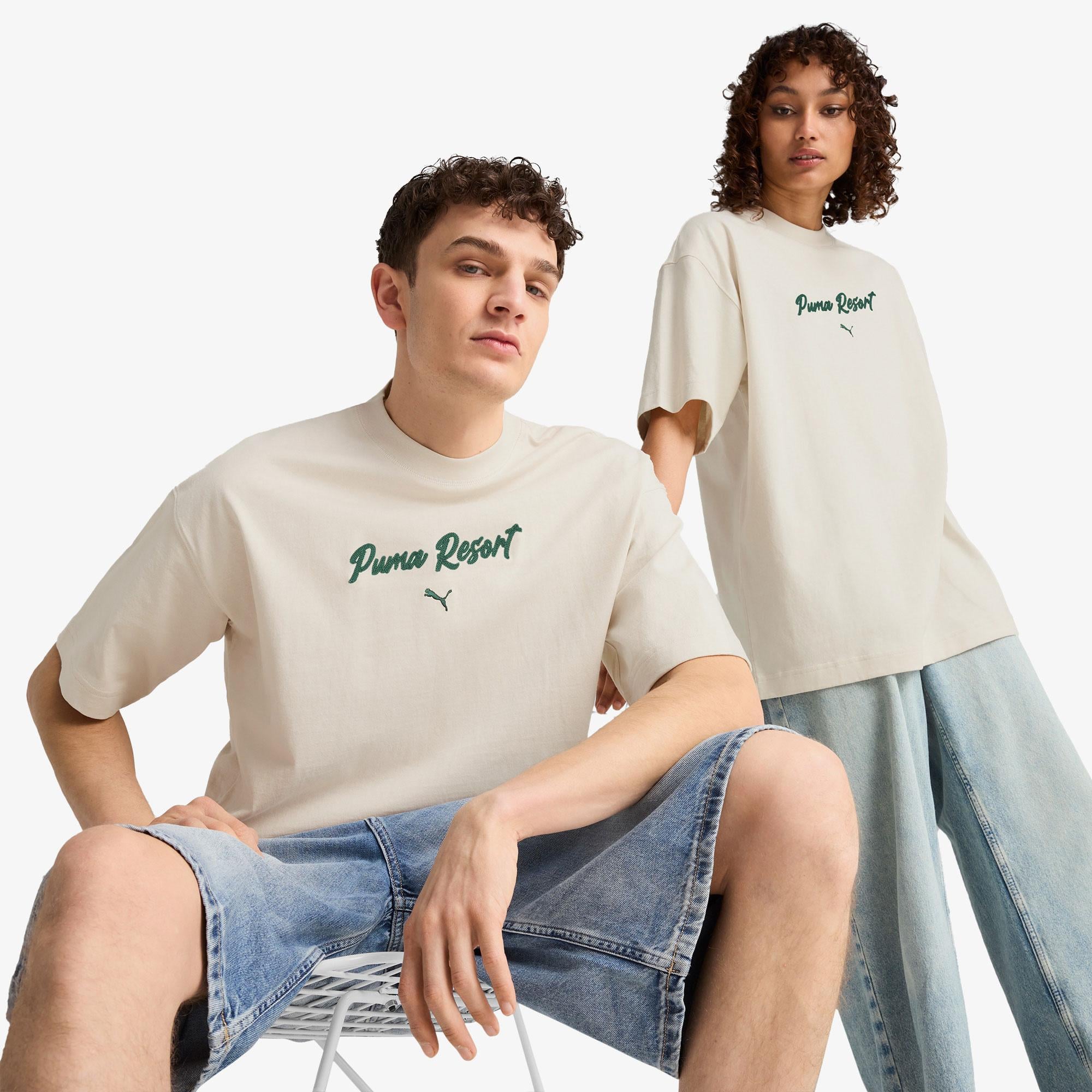 Puma Premium Ess Graphic Erkek Krem T-Shirt