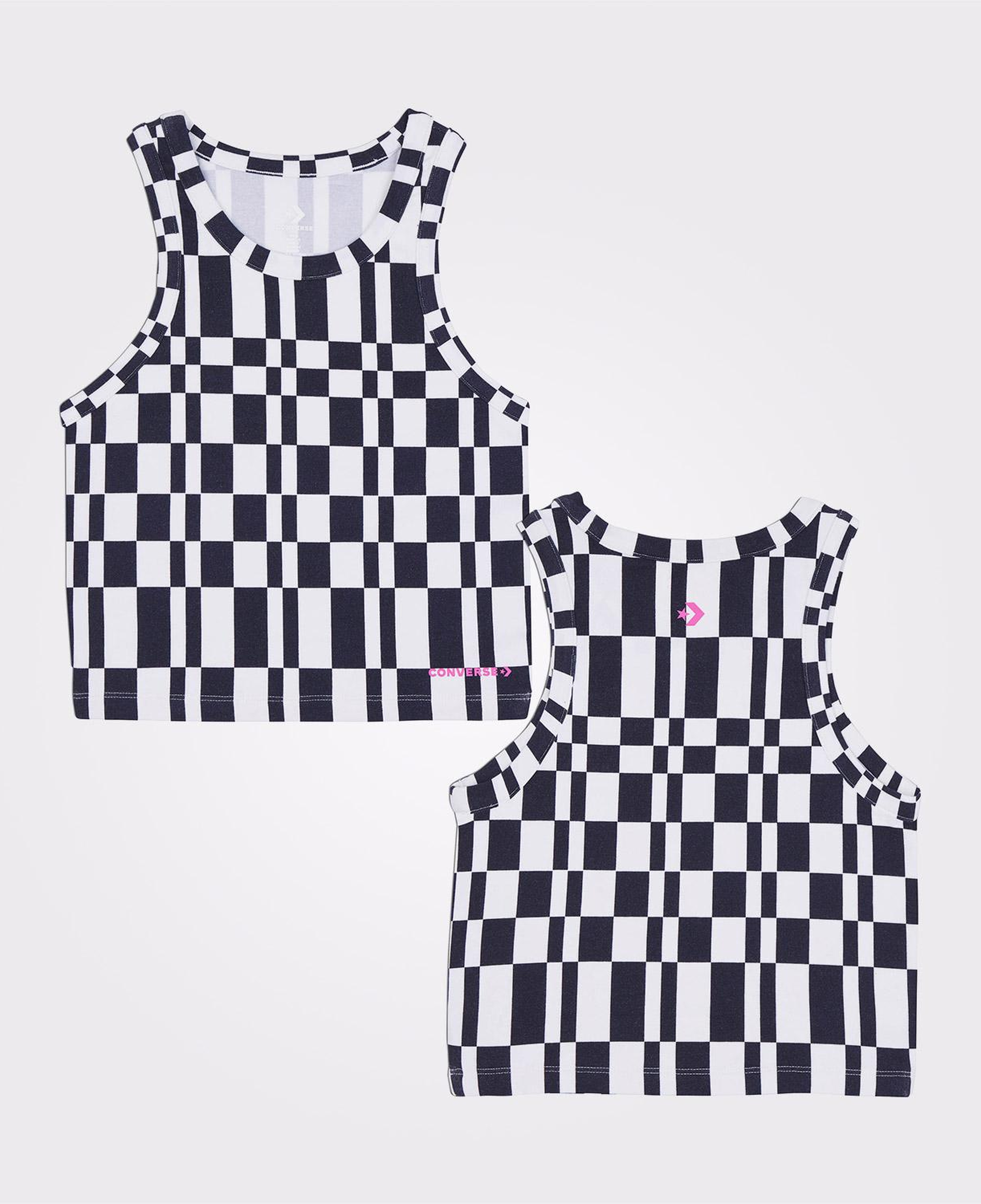Converse Checkered Slim Fit Kadın Siyah Top