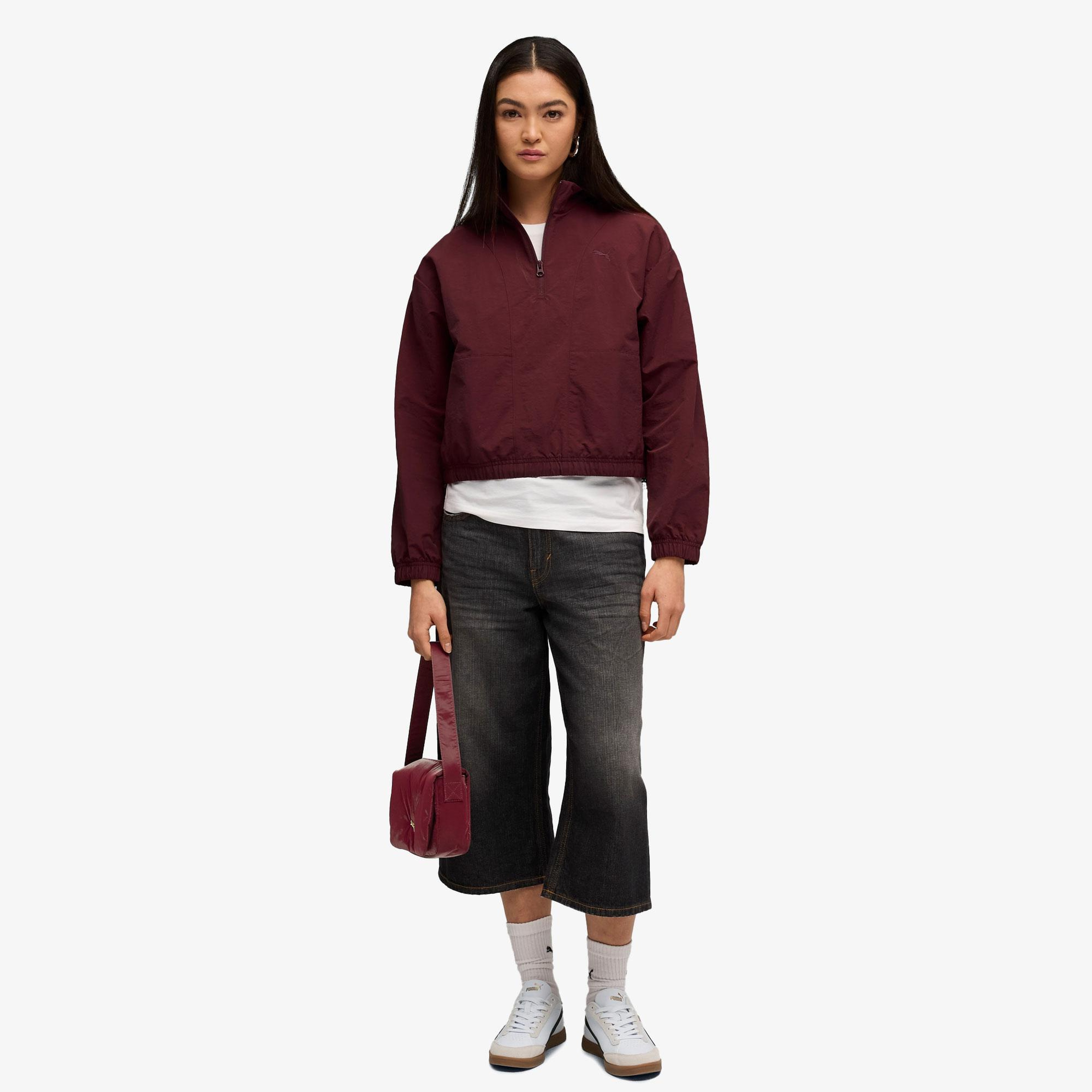 Puma HER Relaxed Kadın Bordo Sweatshirt
