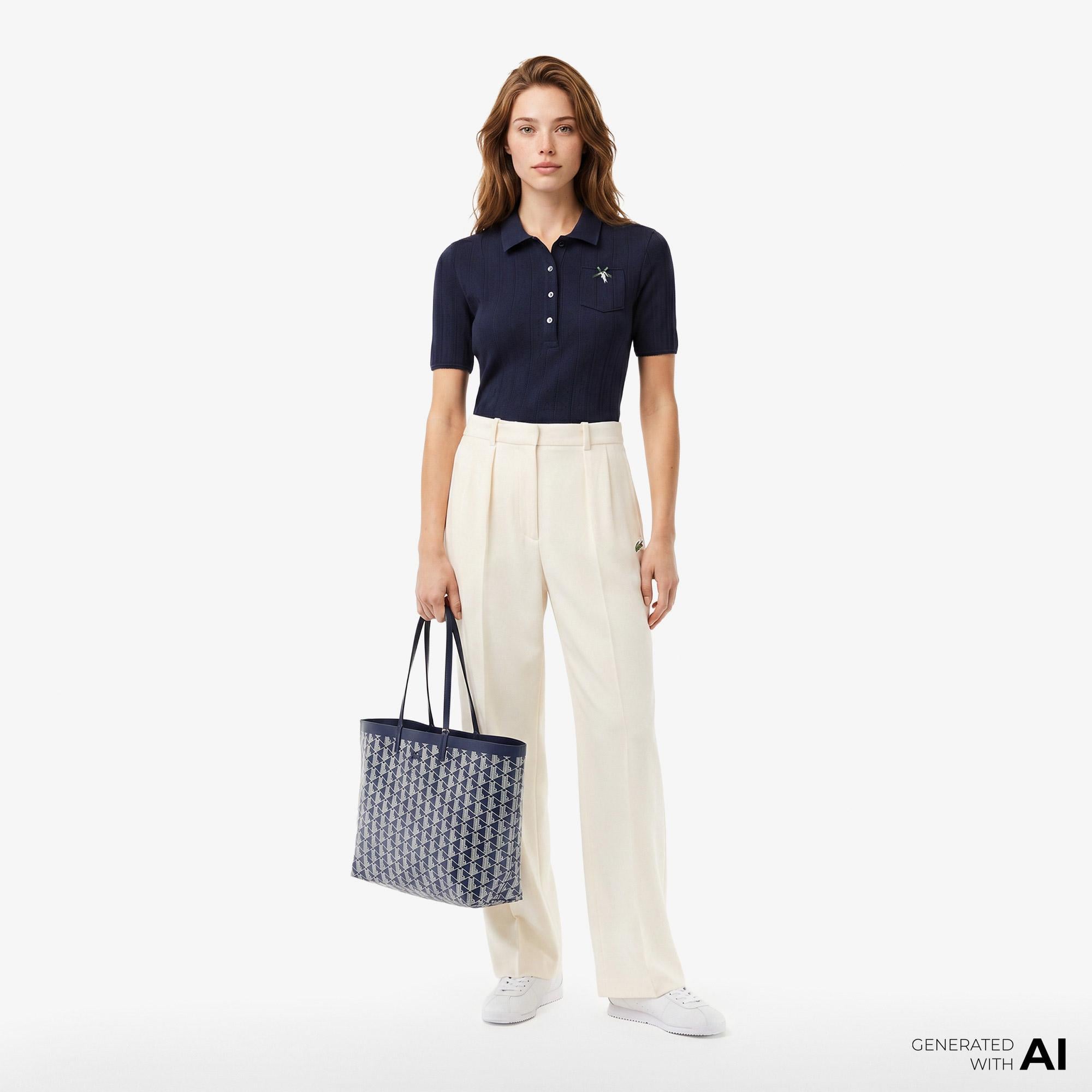 Kadın Oversize Fit Krem Pantolon