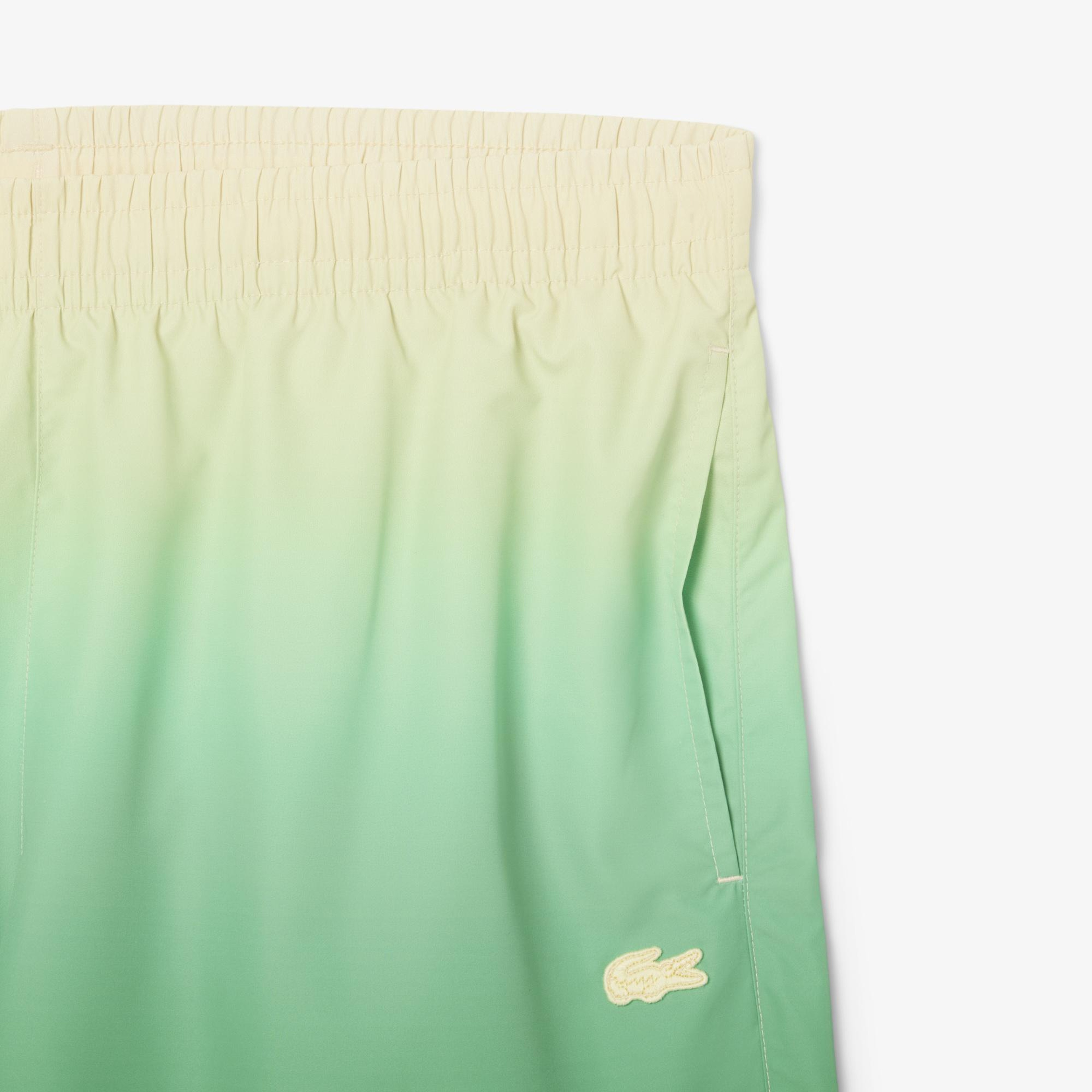 Lacoste Erkek Renk Bloklu Yeşil Deniz Şortu
