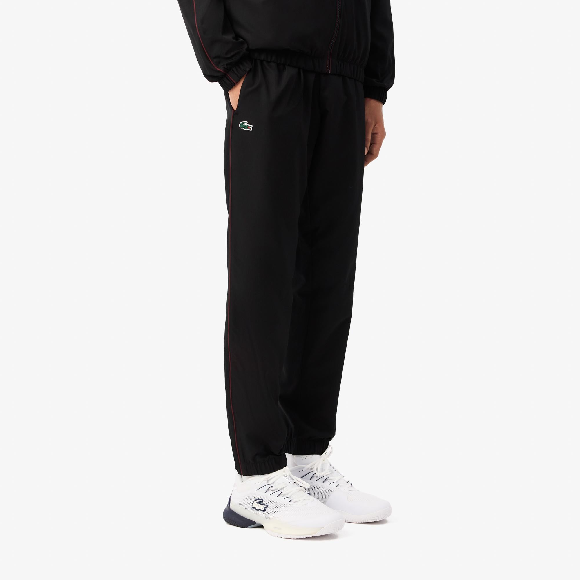 Lacoste Erkek Regular Fit Fermuarlı Yaka Baskılı Siyah Eşofman Takımı