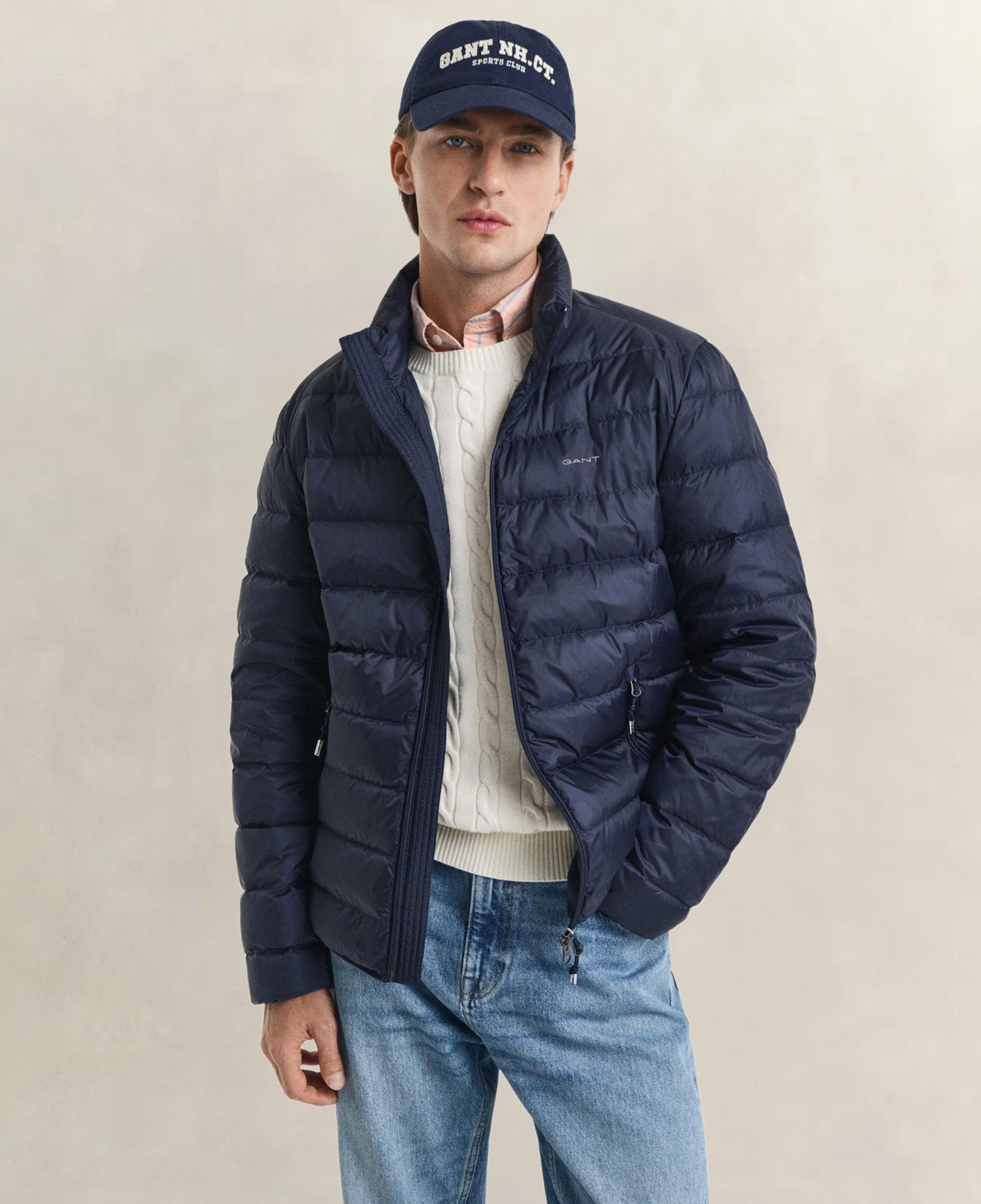 GANT Erkek Lacivert Regular Fit Dik Yaka Kaz Tüyü Mont