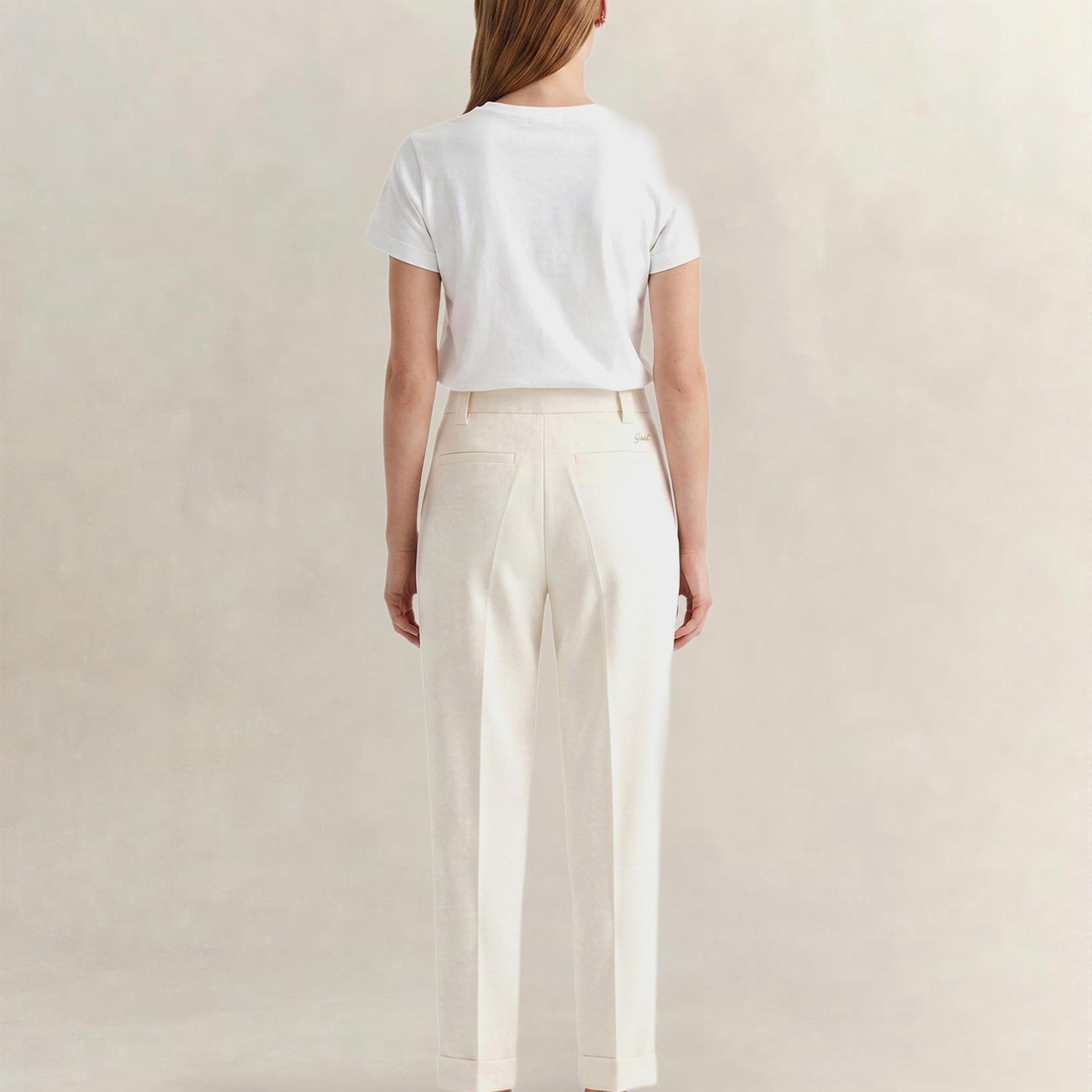 GANT Kadın Krem Regular Fit Pantolon