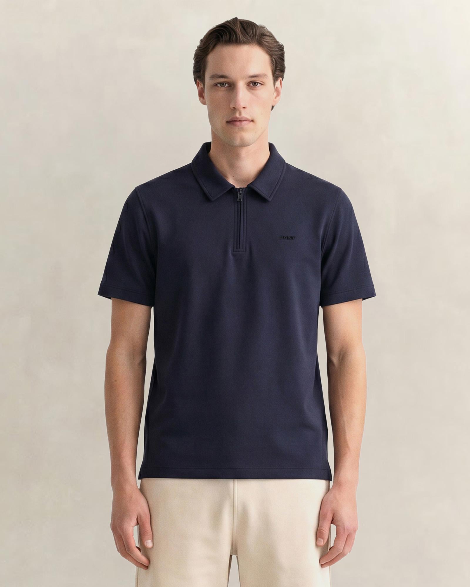 GANT Erkek Lacivert Relaxed Fit Polo Yaka T-Shirt