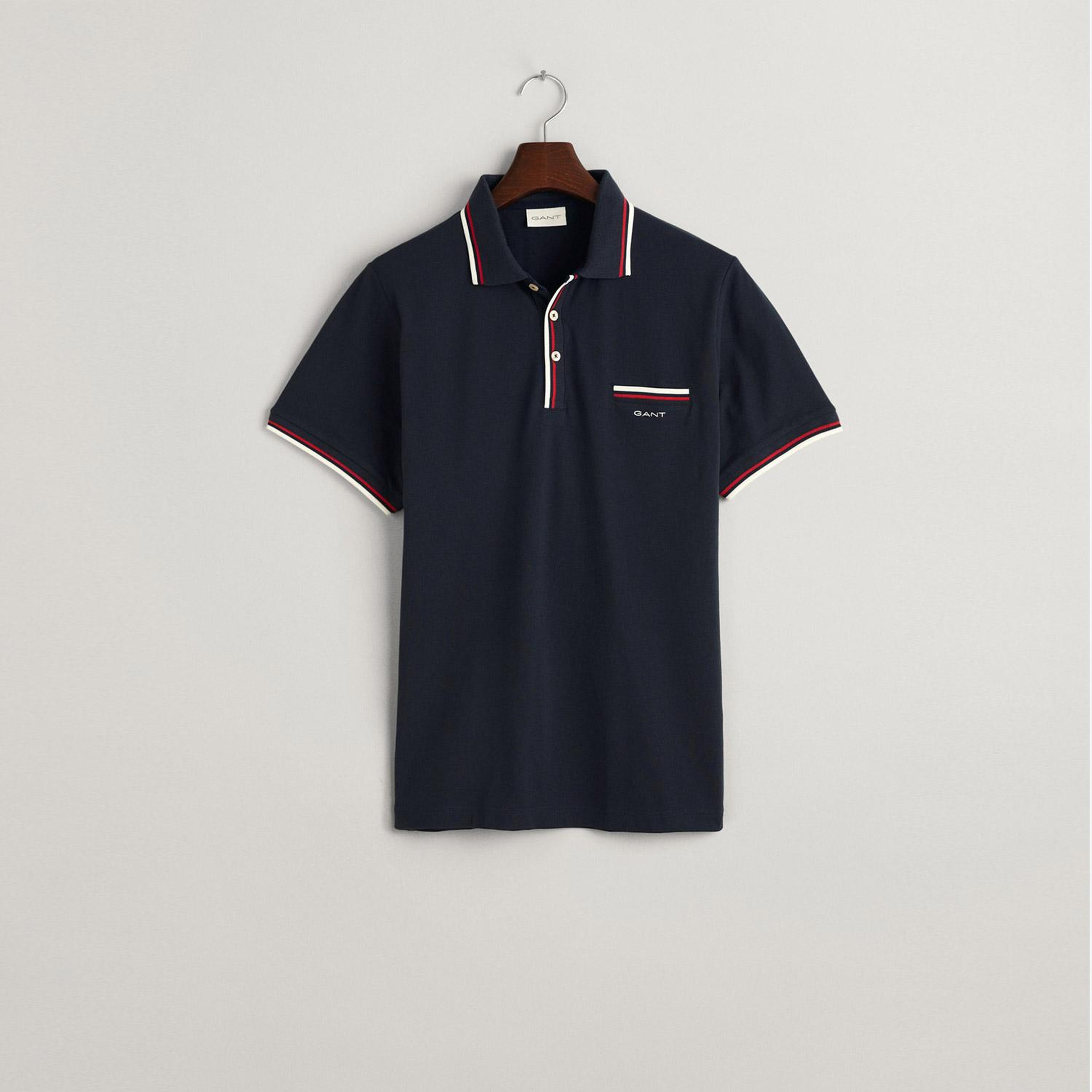 GANT Erkek Lacivert Regular Fit Çizgili Polo