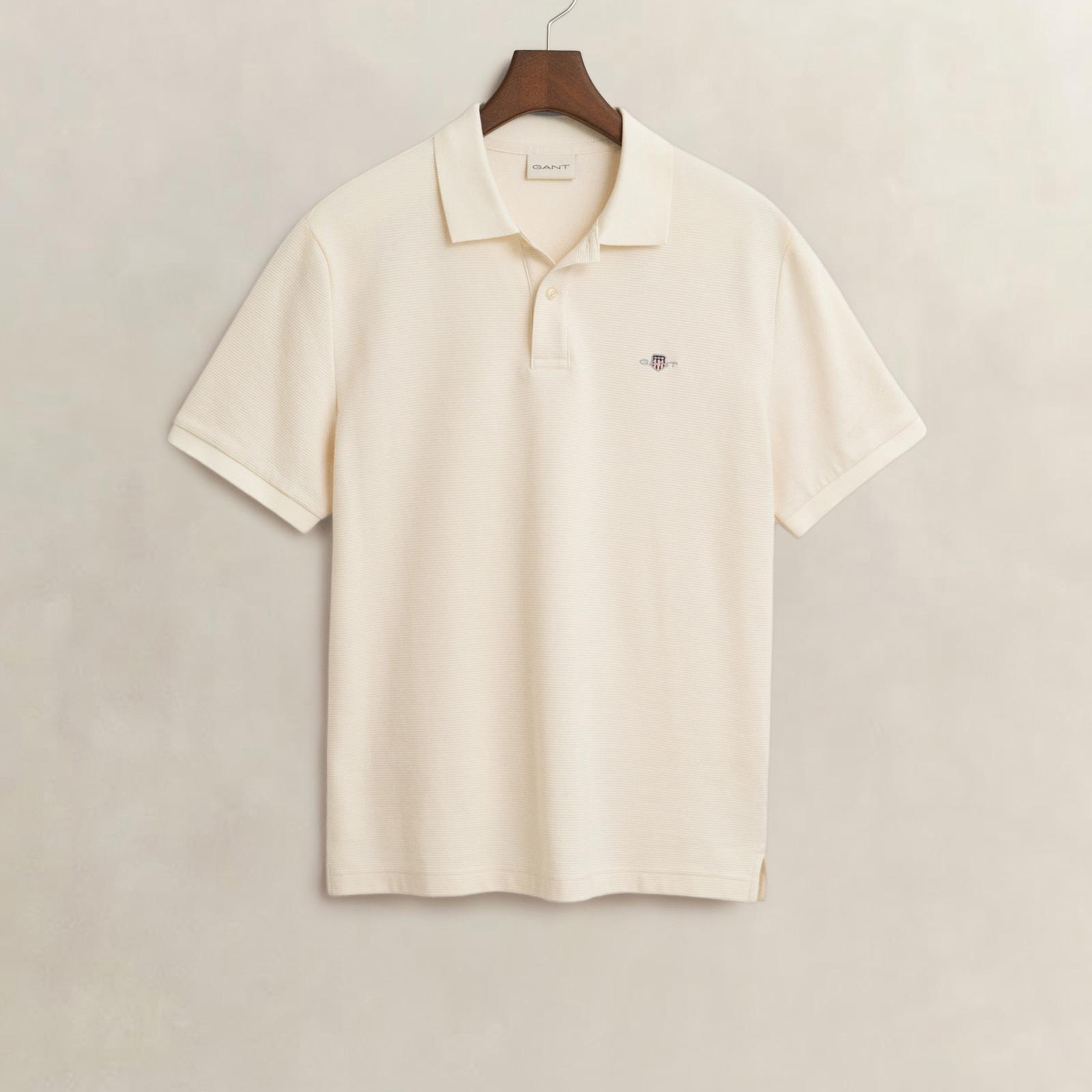 GANT Erkek Krem Regular Fit Logolu Polo Yaka T-Shirt