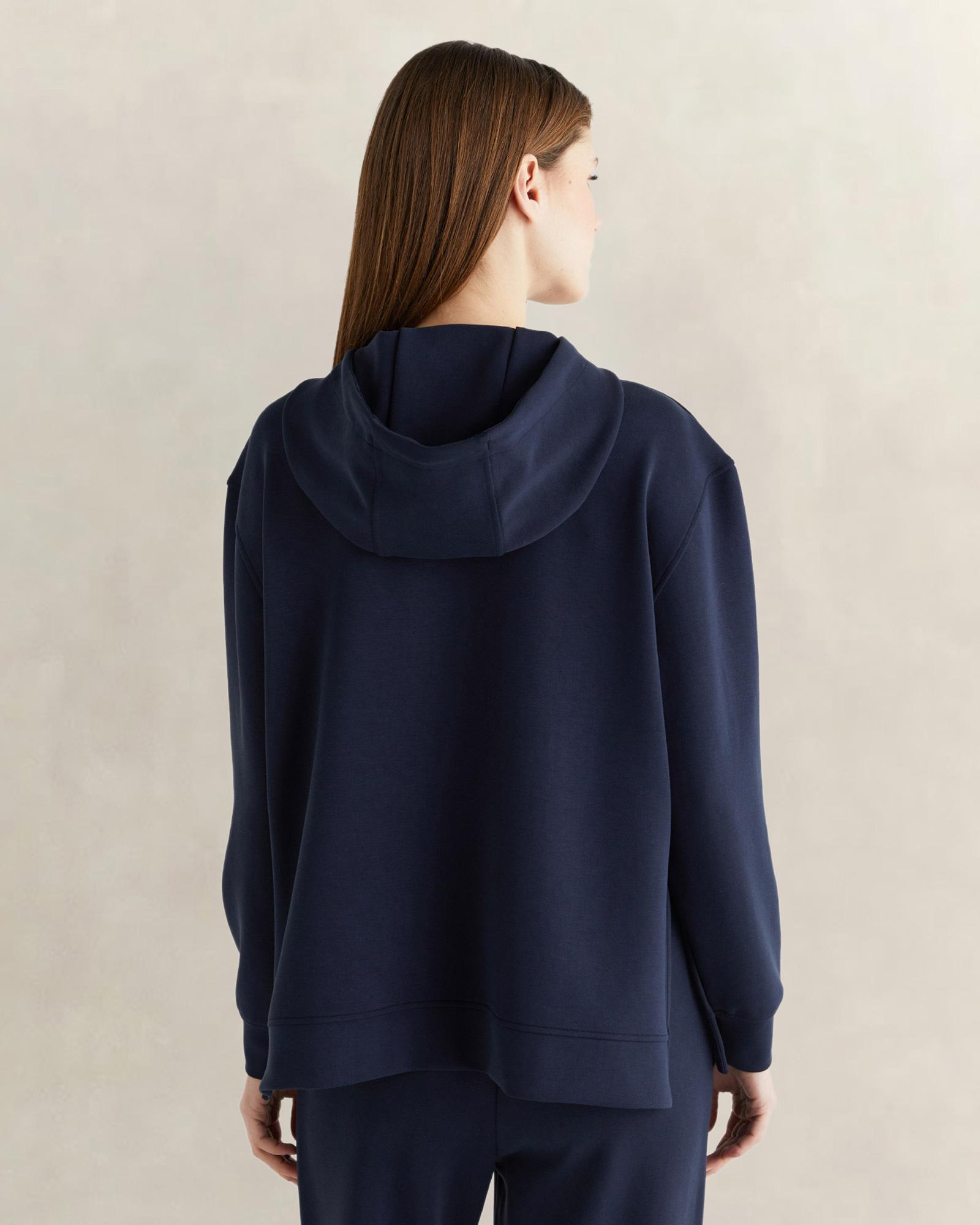 GANT Kadın Lacivert Oversize Fit Kapüşonlu Sweatshirt