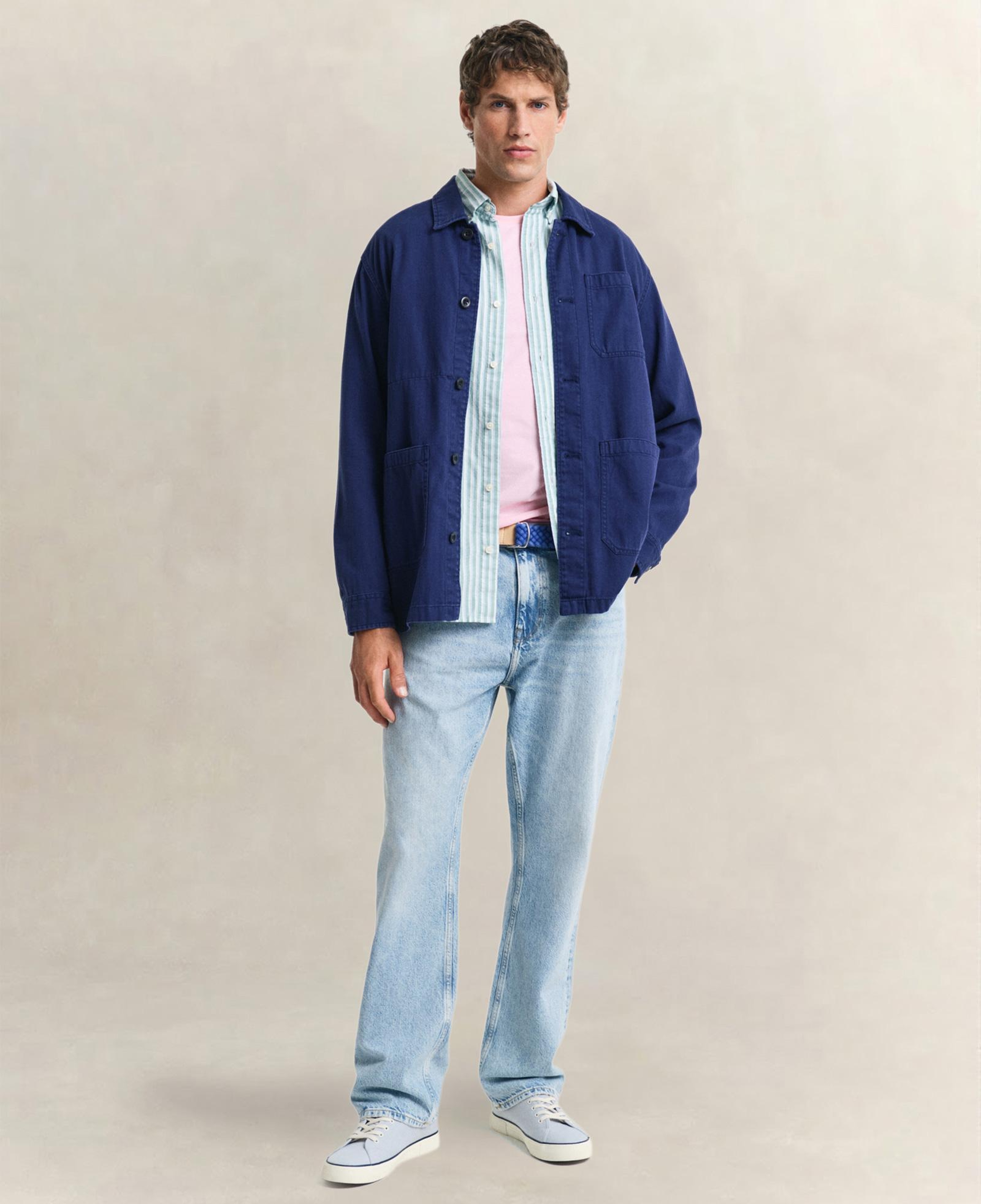 GANT Erkek Yeşil Regular Fit Çizgili Logolu Gömlek