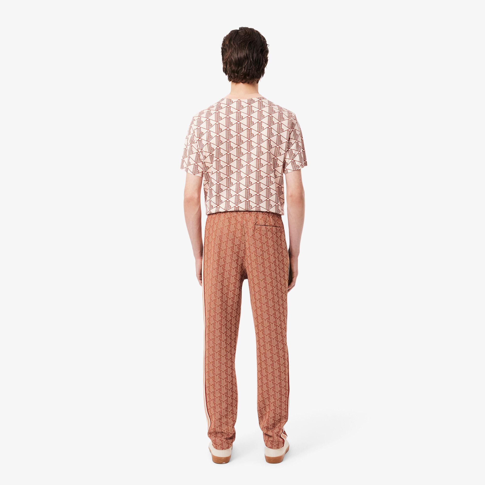 Erkek Regular Fit Monogram Kahverengi Eşofman Altı