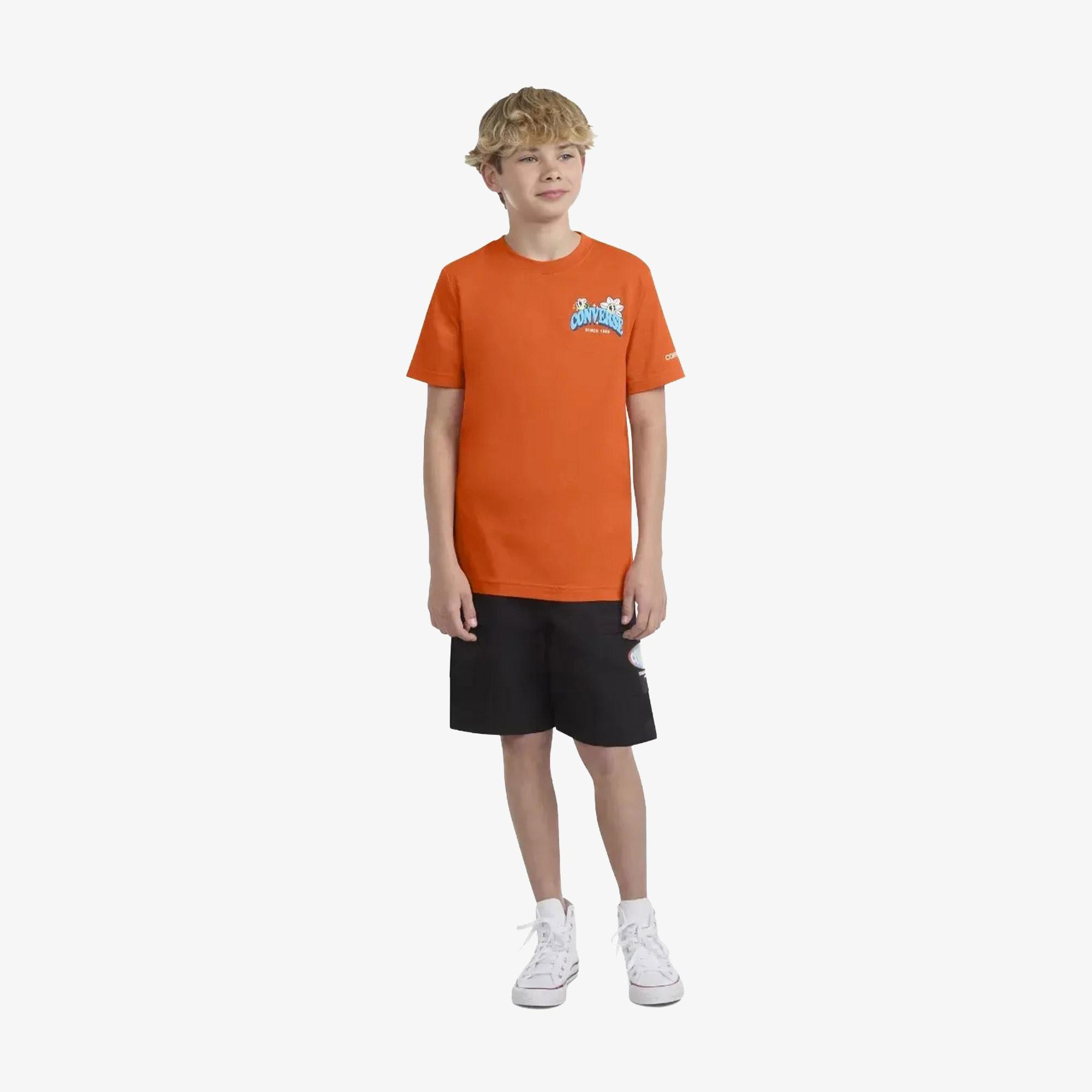 Converse Trail Mix Flower Çocuk Turuncu T-Shirt