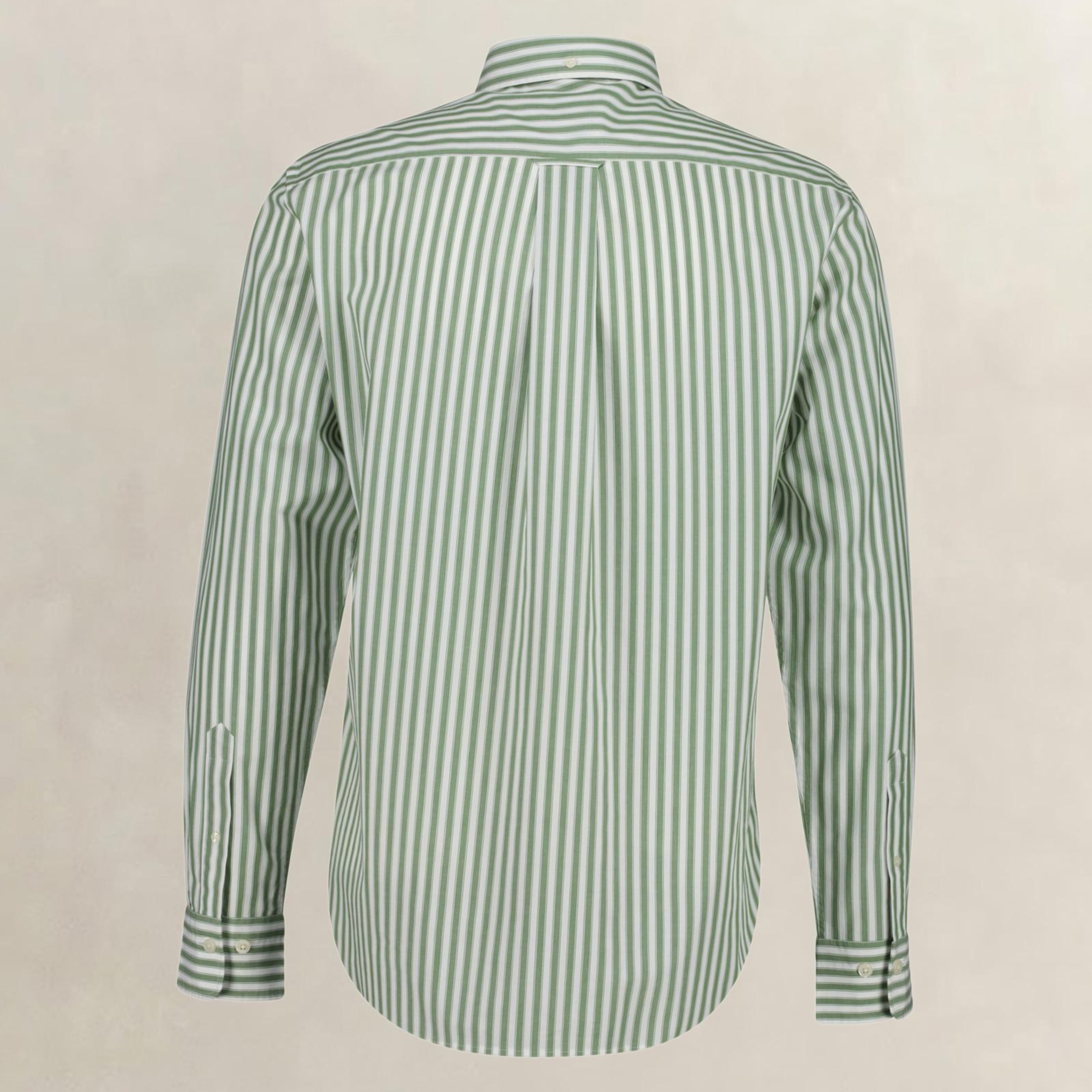 GANT Erkek Yeşil Regular Fit Çizgili Logolu Gömlek