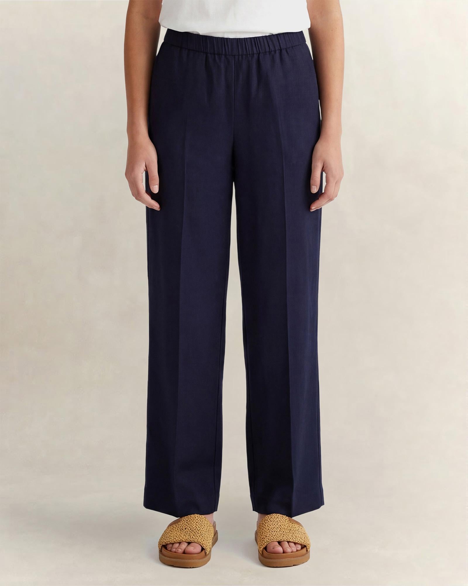 GANT Kadın Lacivert Relaxed Fit Pantolon