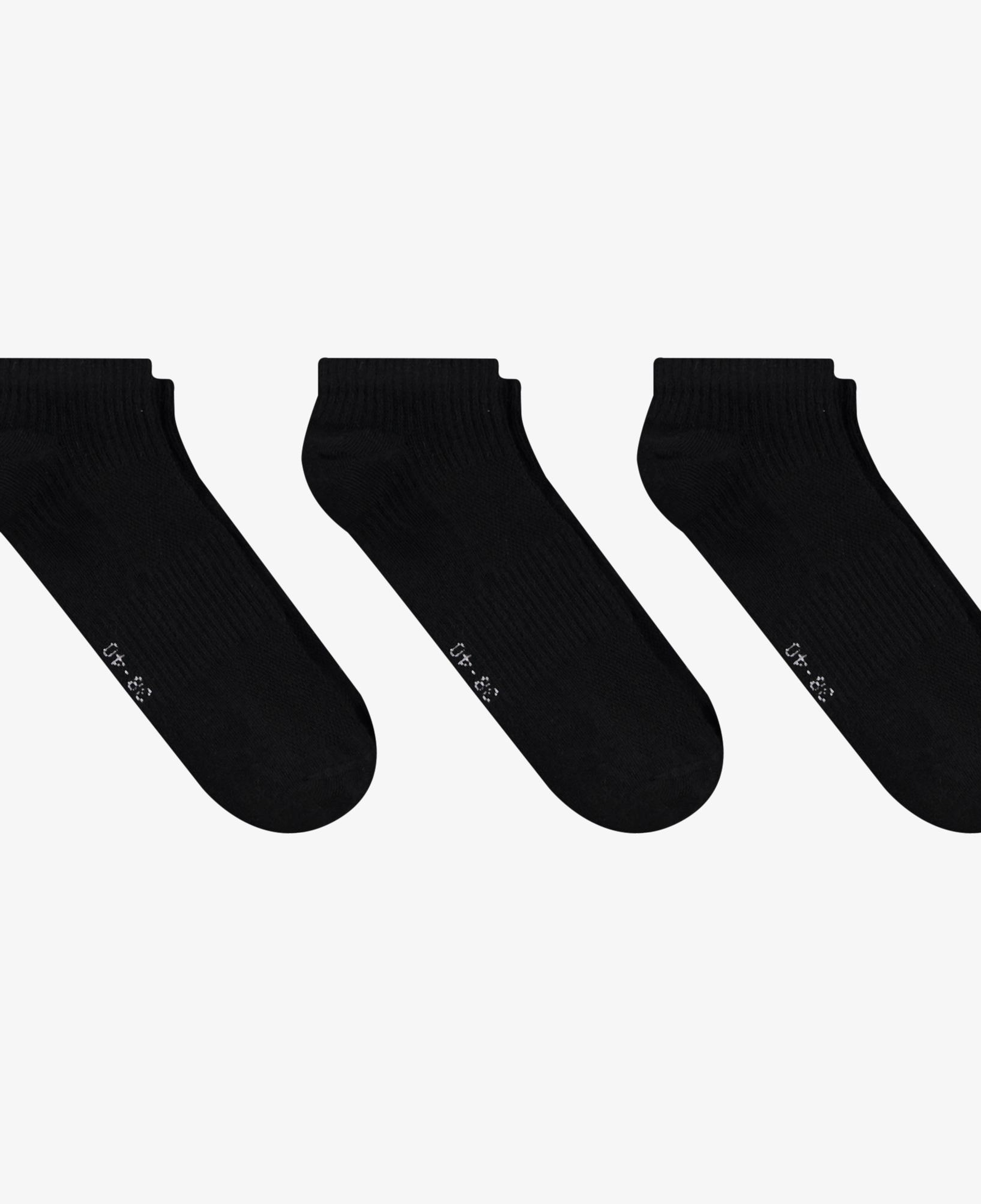UNITED4 Unisex Siyah 3'lü Patik Çorap