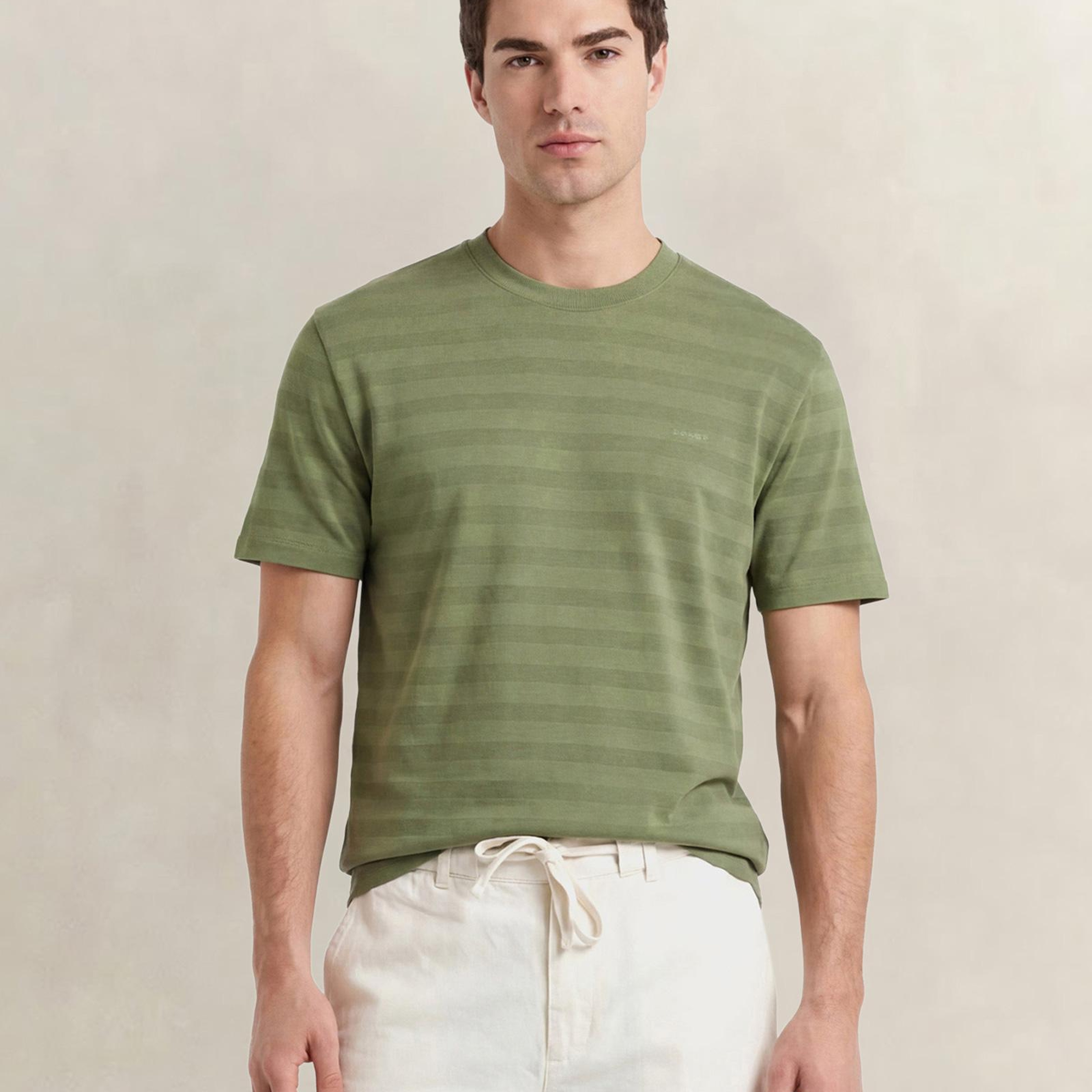GANT Erkek Yeşil Bisiklet Yaka Regular Fit T-Shirt