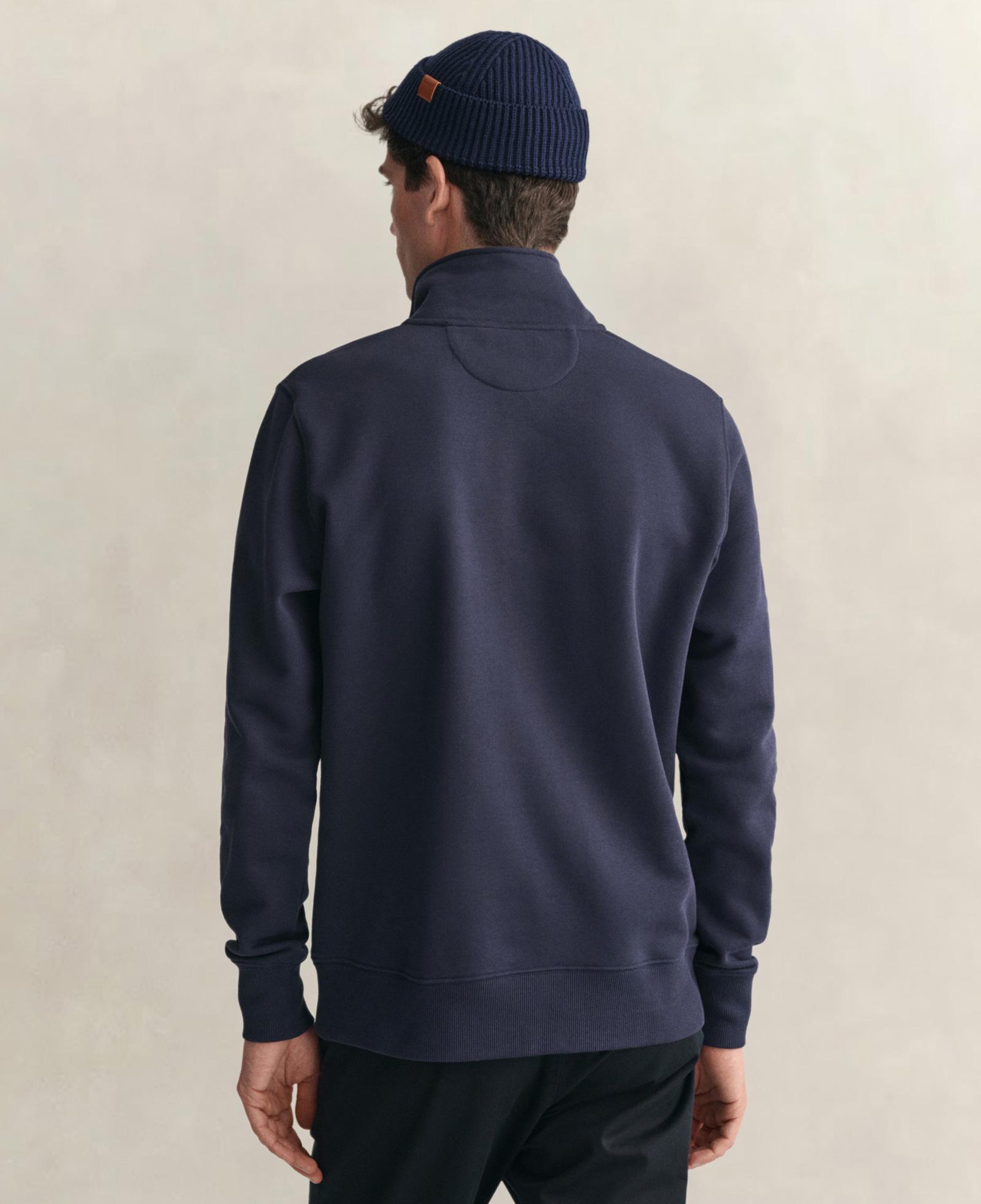 GANT Erkek Lacivert Regular Fit Yarım Fermuarlı Sweatshirt