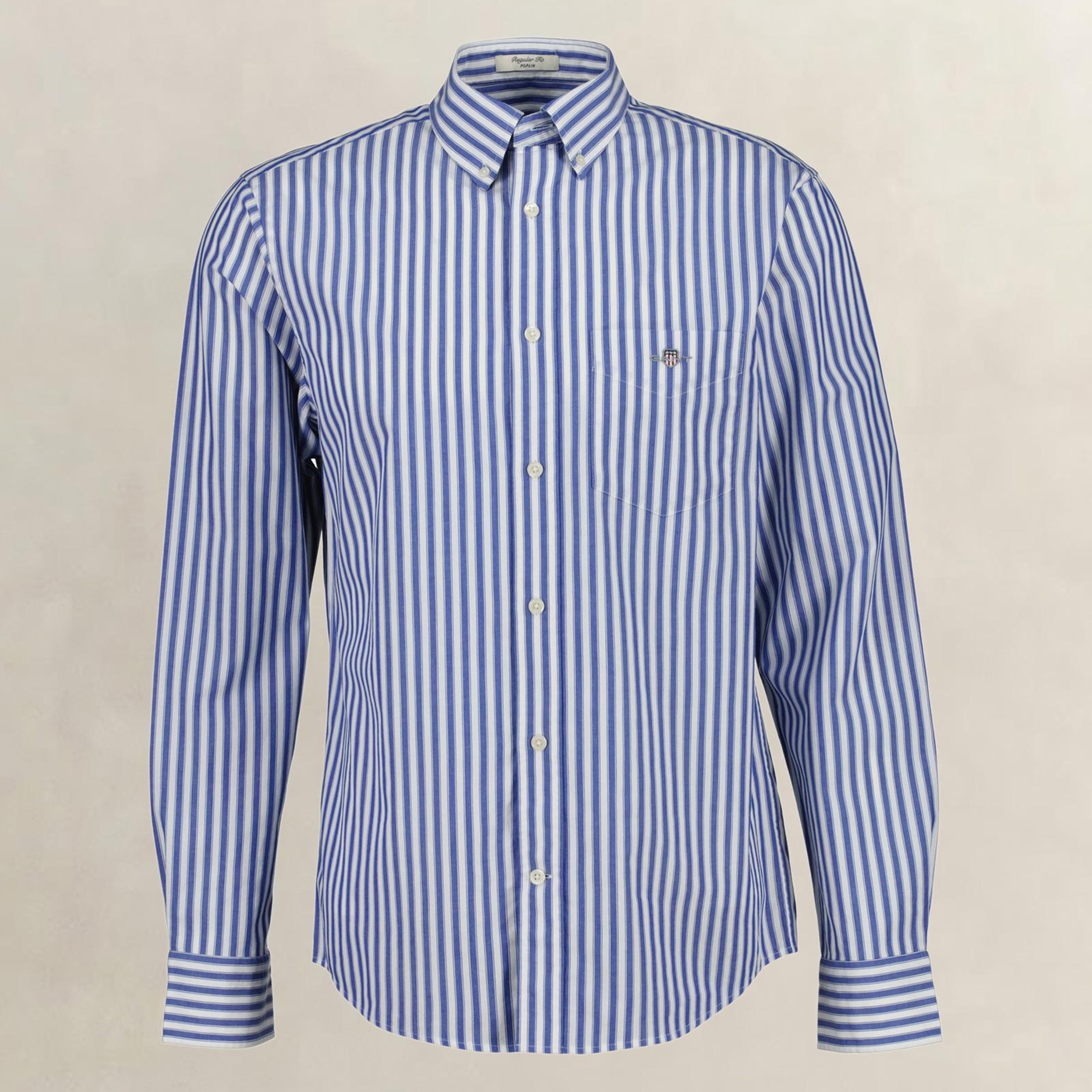 GANT Erkek Mavi Regular Fit Çizgili Logolu Gömlek
