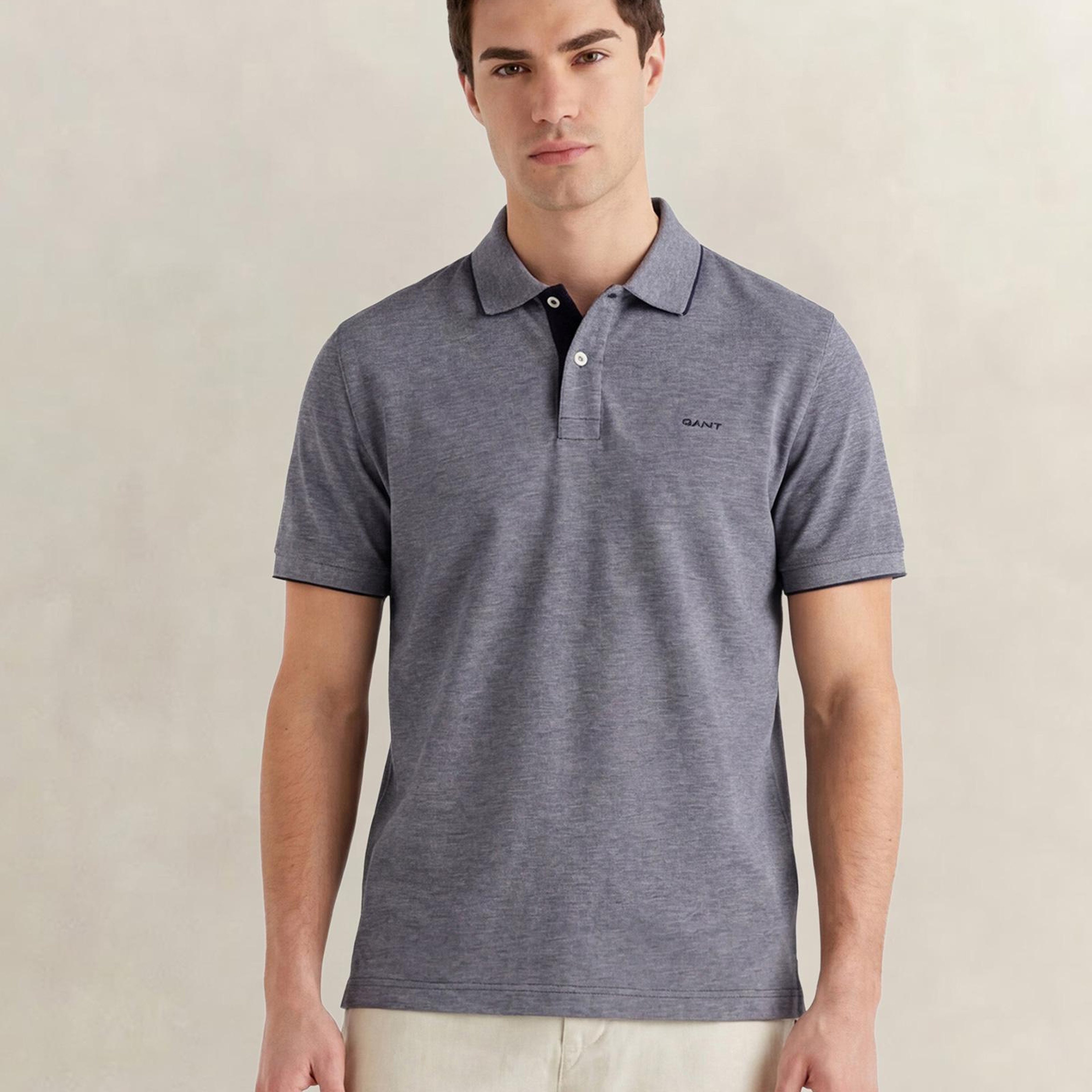 GANT Erkek Lacivert Regular Fit Polo Yaka T-Shirt