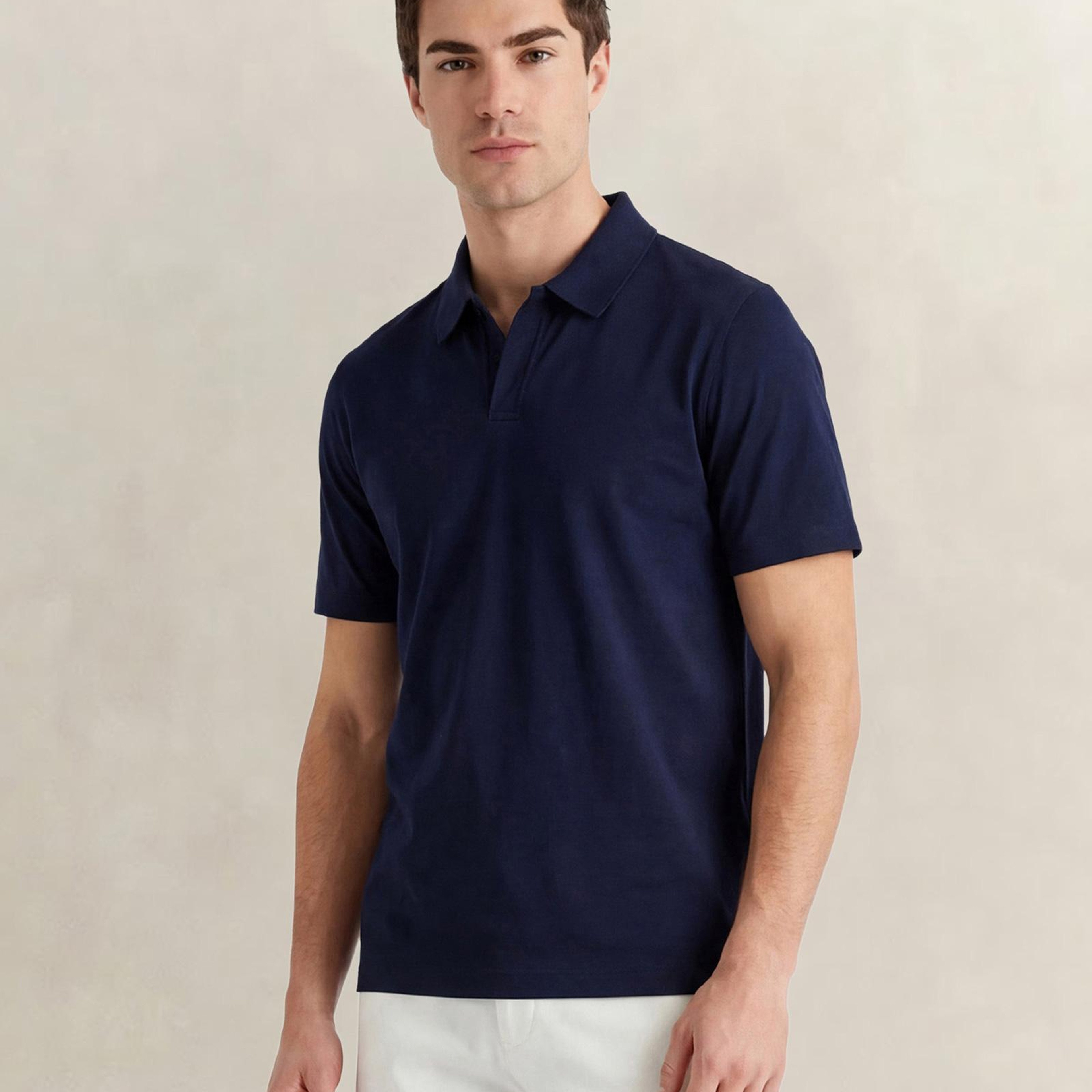 GANT Erkek Lacivert Regular Fit Polo Yaka T-Shirt
