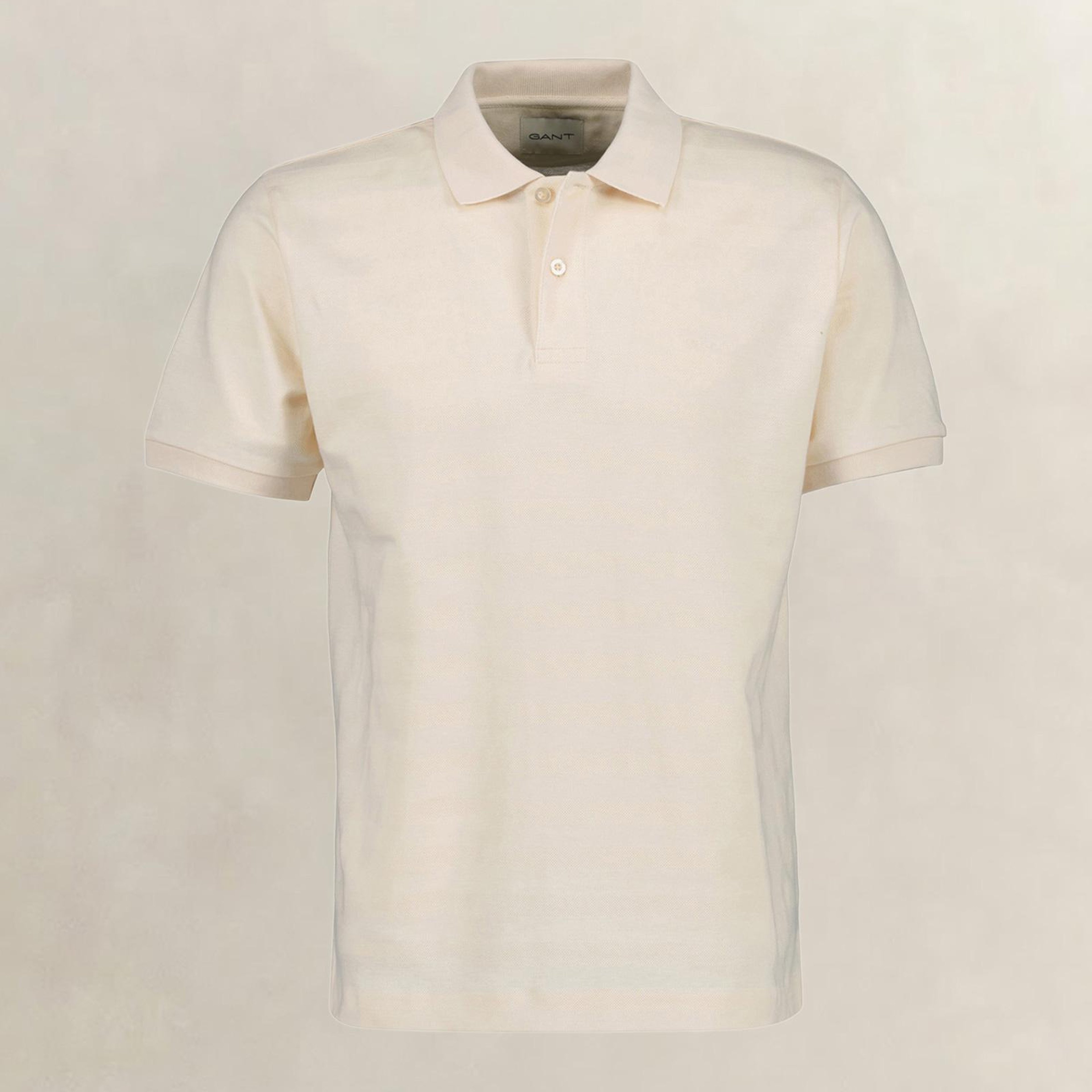 GANT Erkek Krem Regular Fit Polo Yaka T-Shirt