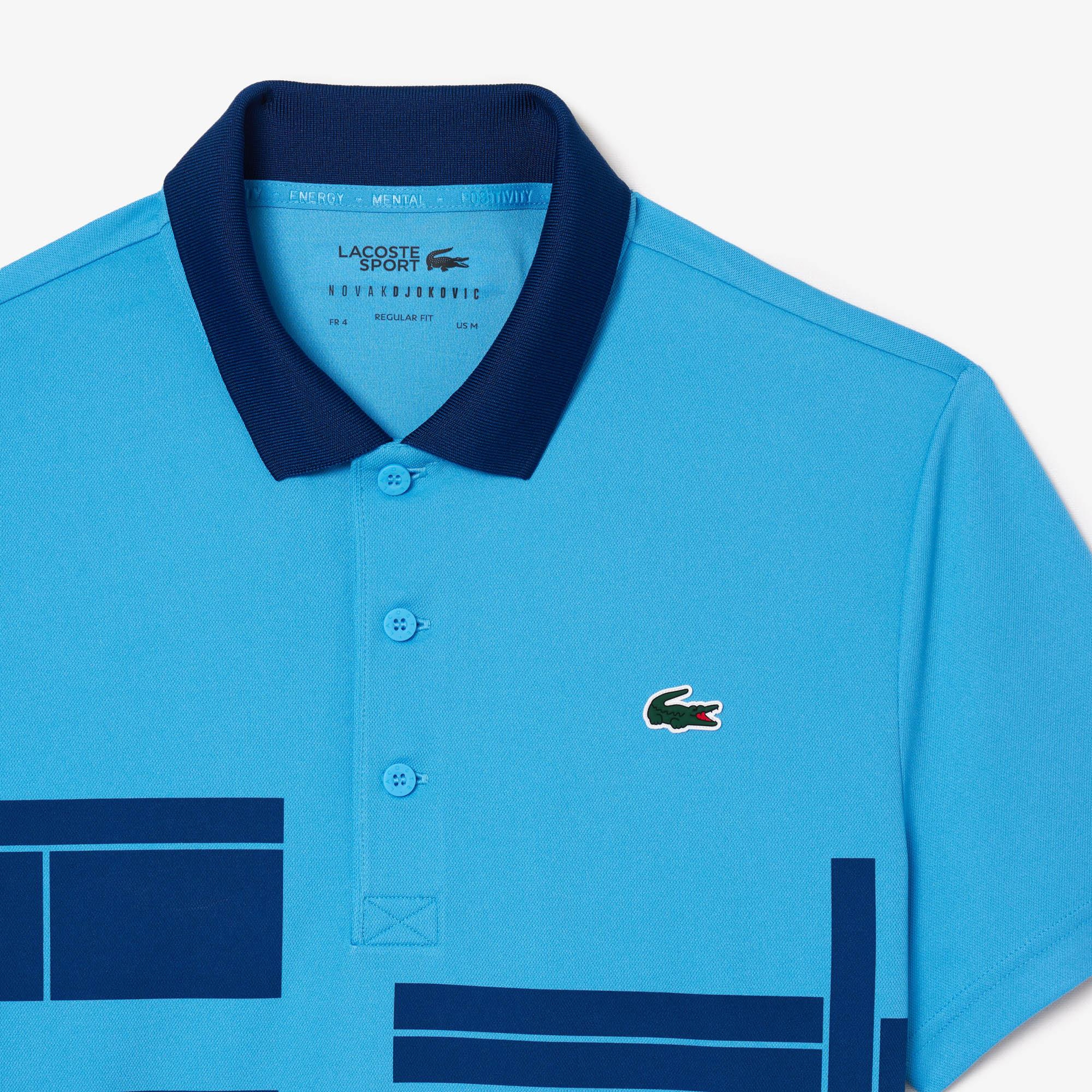 Erkek Regular Fit Baskılı Mavi Polo