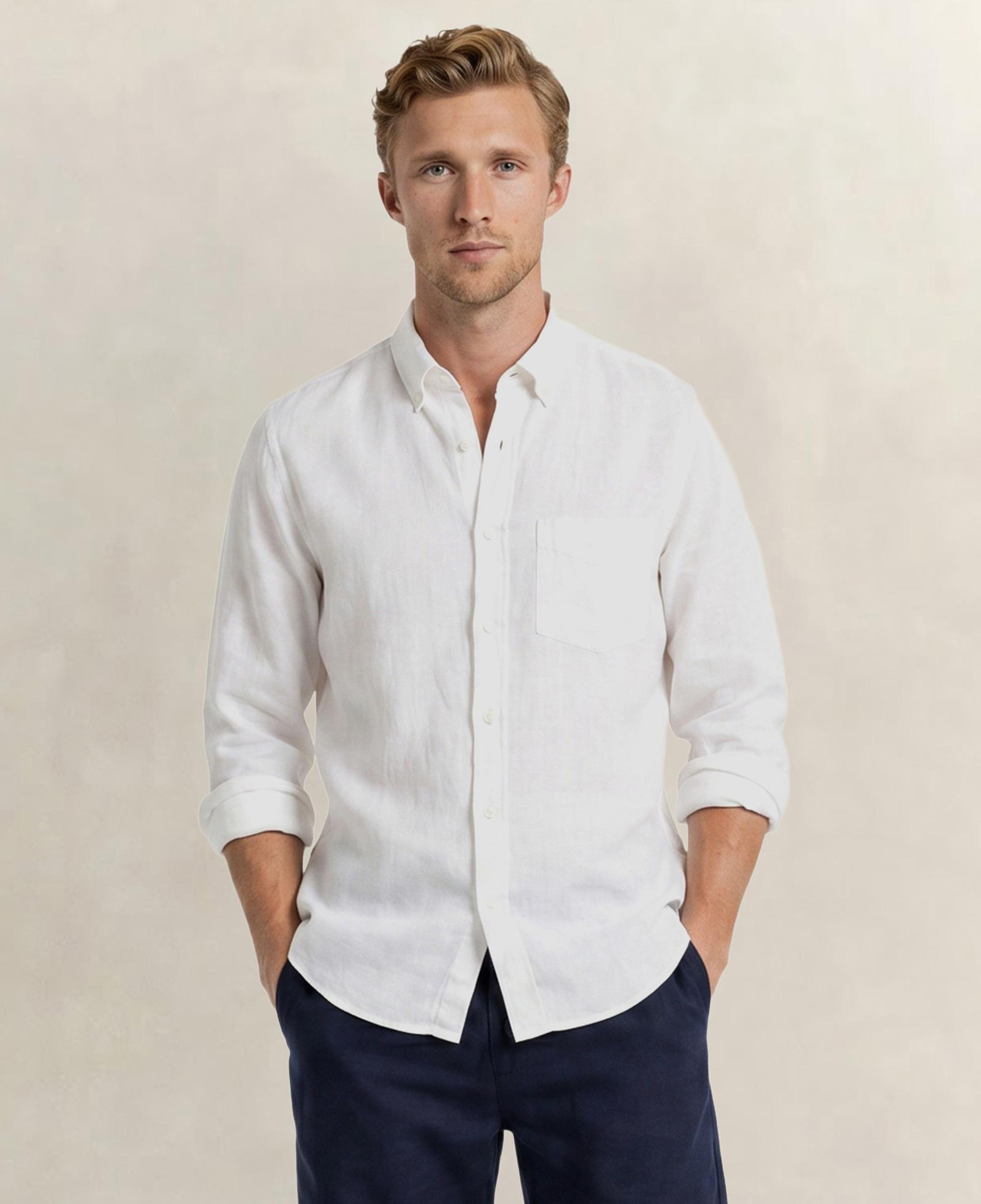GANT Erkek Beyaz Regular Fit Gömlek