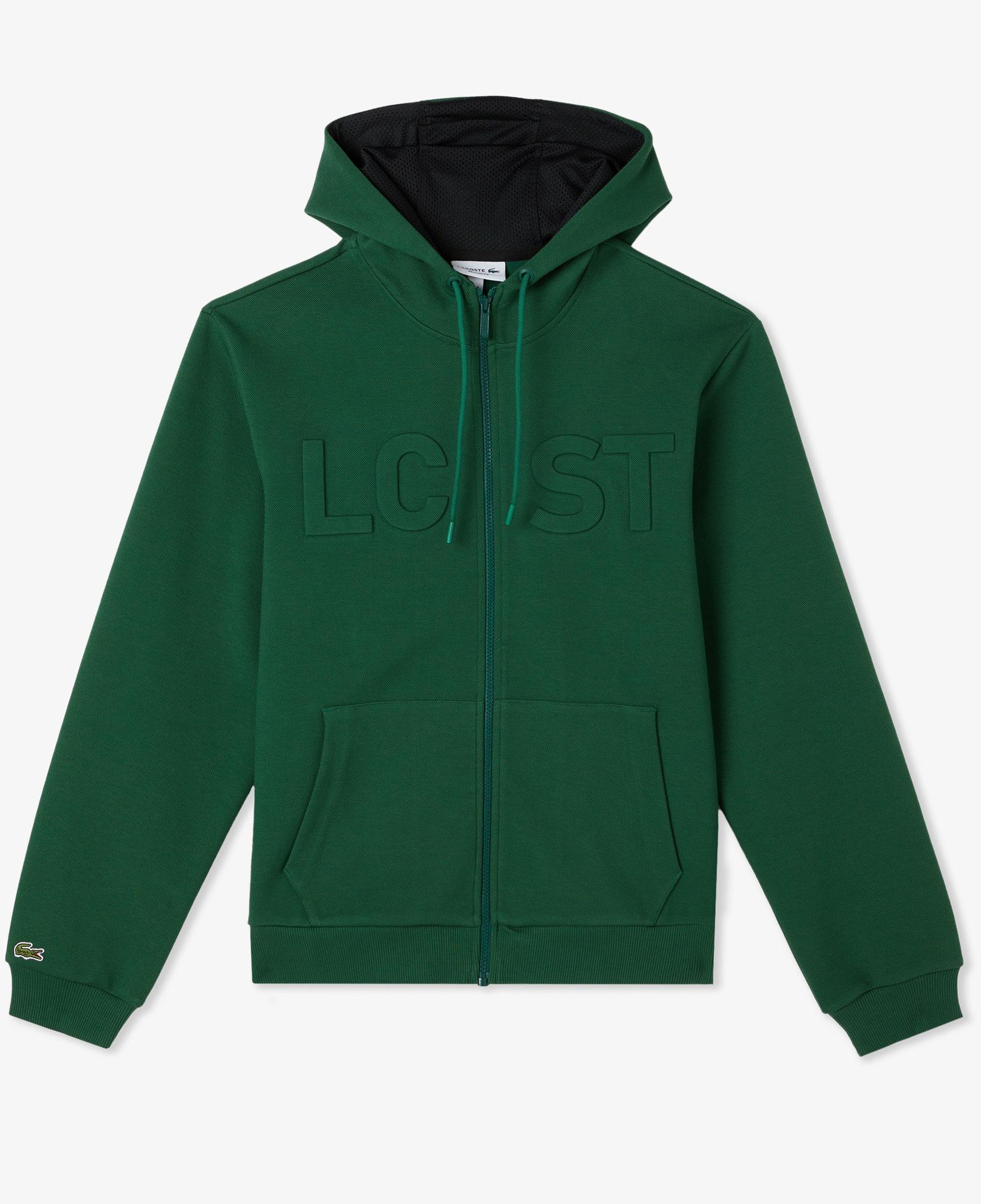 Erkek Relaxed Fit Kapüşonlu Baskılı Yeşil Sweatshirt