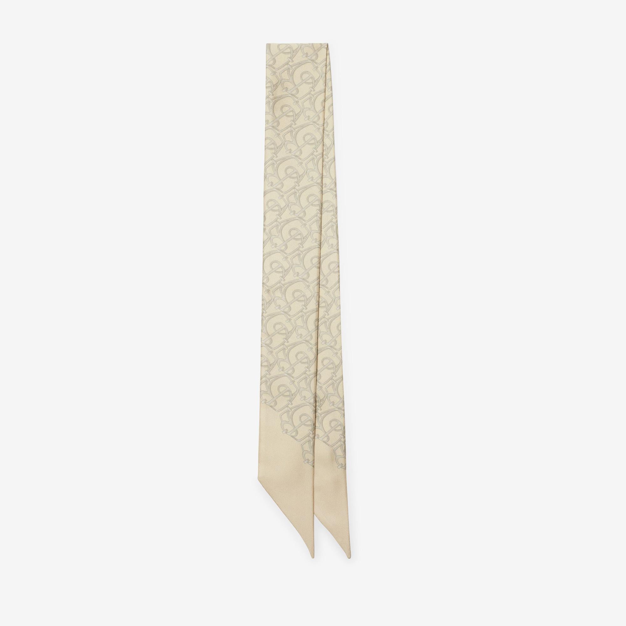 Burberry Super Skinny Charm Silk Kadın Krem Şal