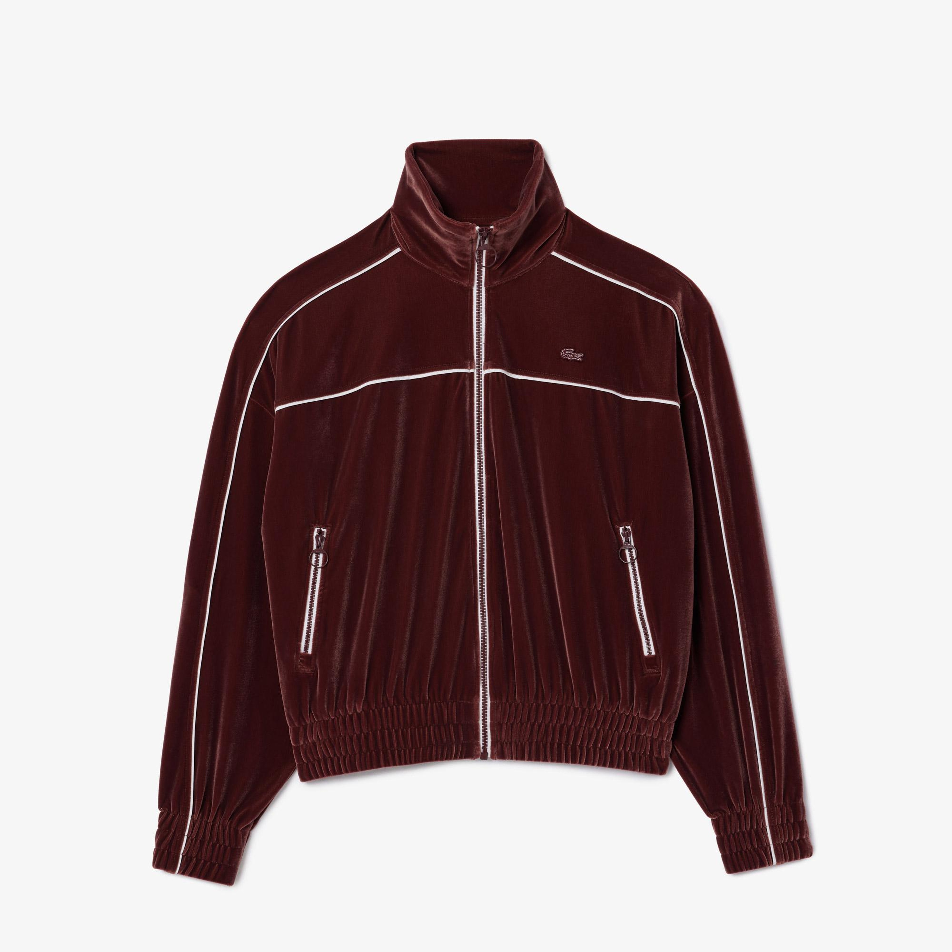 Oversized Zipped Velvet Sweatshirt