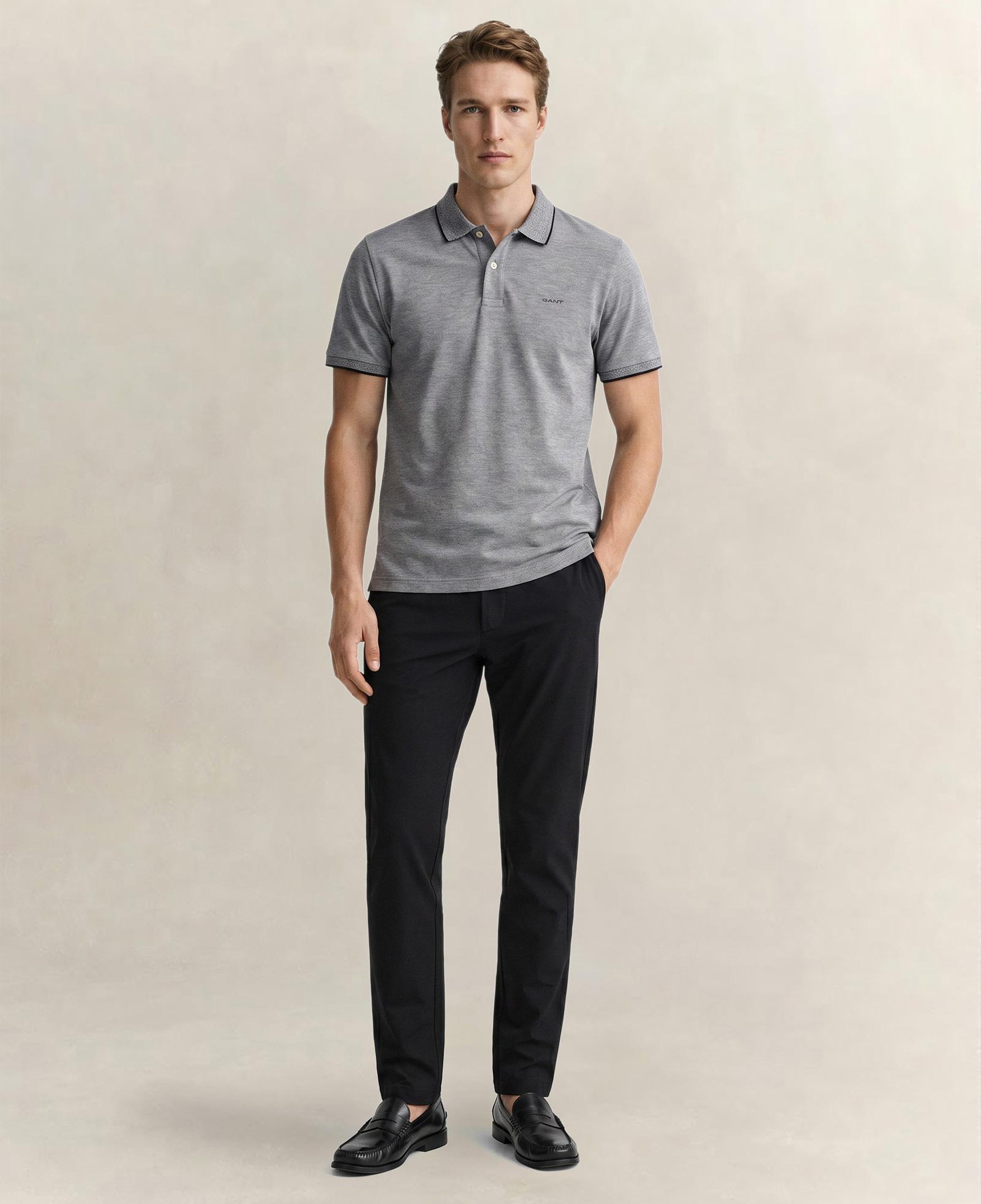 GANT Erkek Siyah Regular Fit Polo Yaka T-Shirt