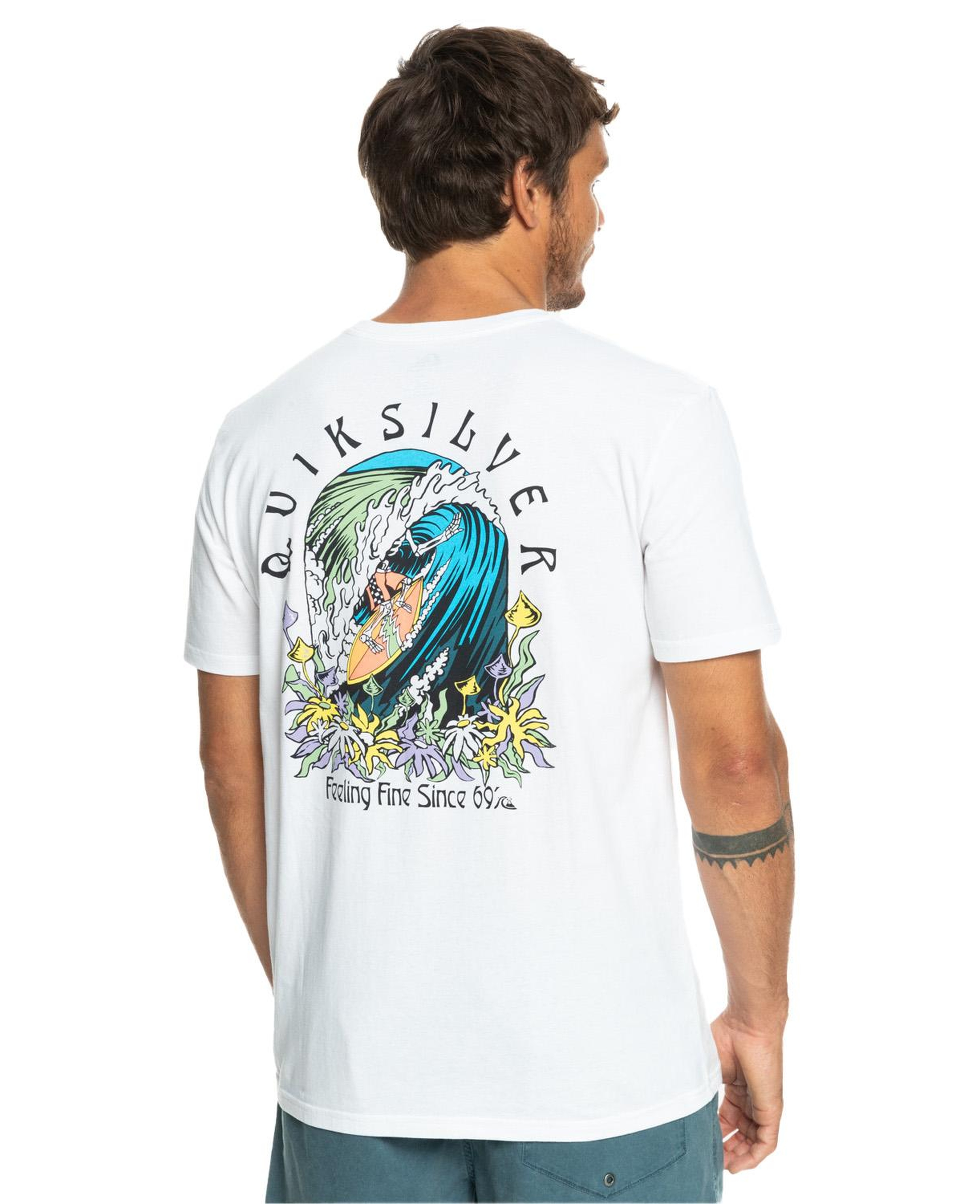 Quiksilver Originalbarrel Erkek Beyaz Tişört