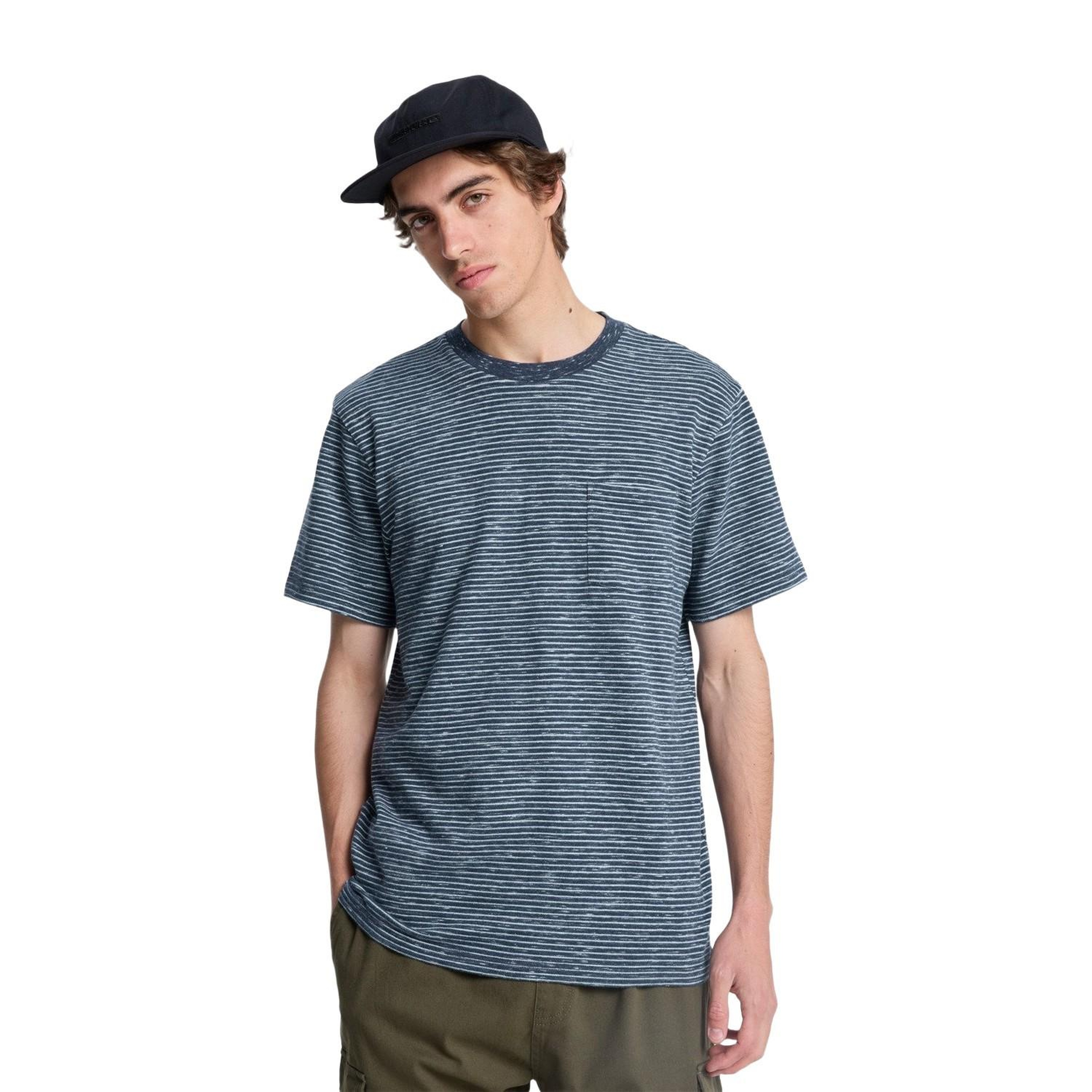 Quiksilver Lopaz Striped Erkek Mavi Tişört