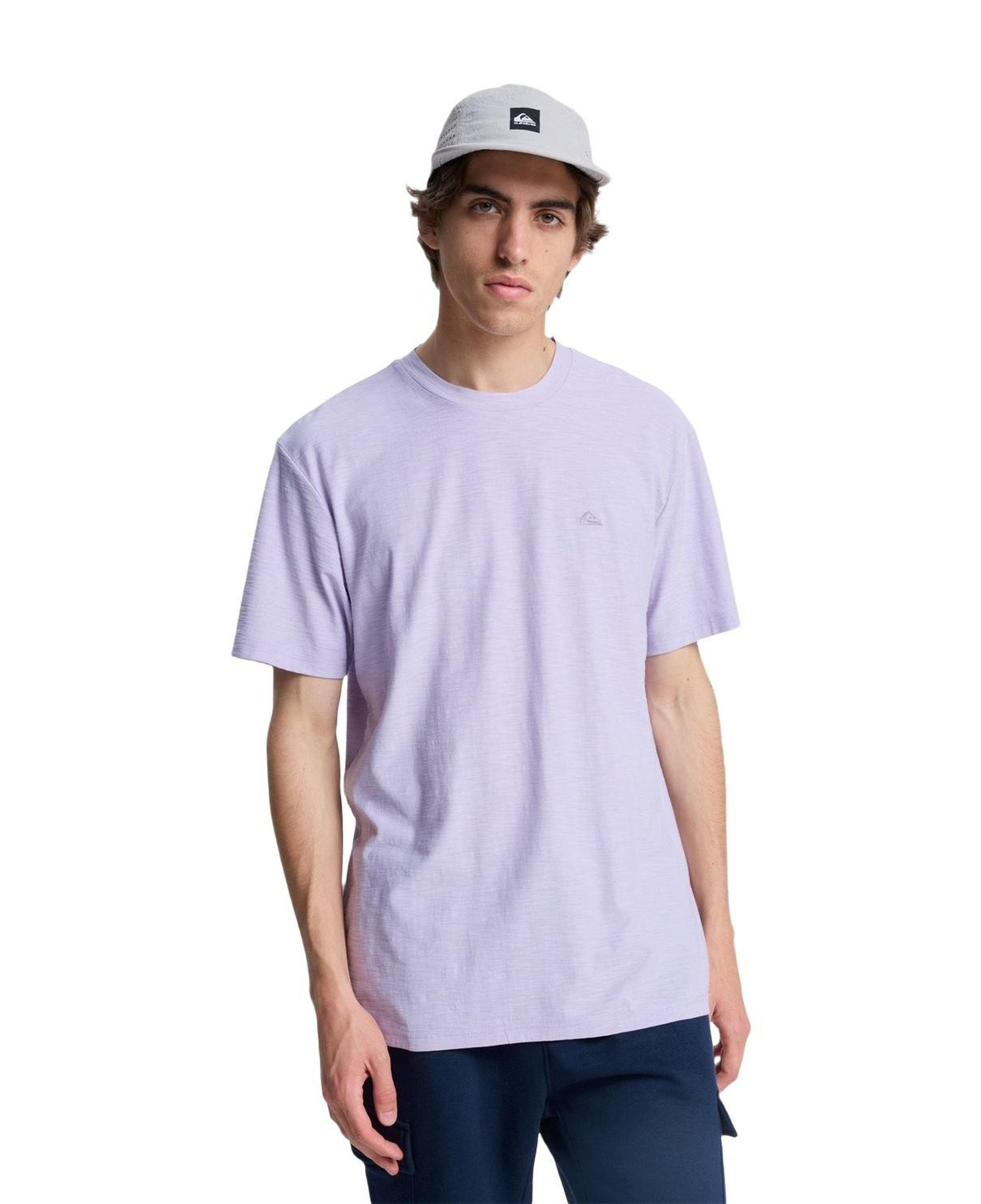Quiksilver Slub Roundneck Erkek Mor Tişört