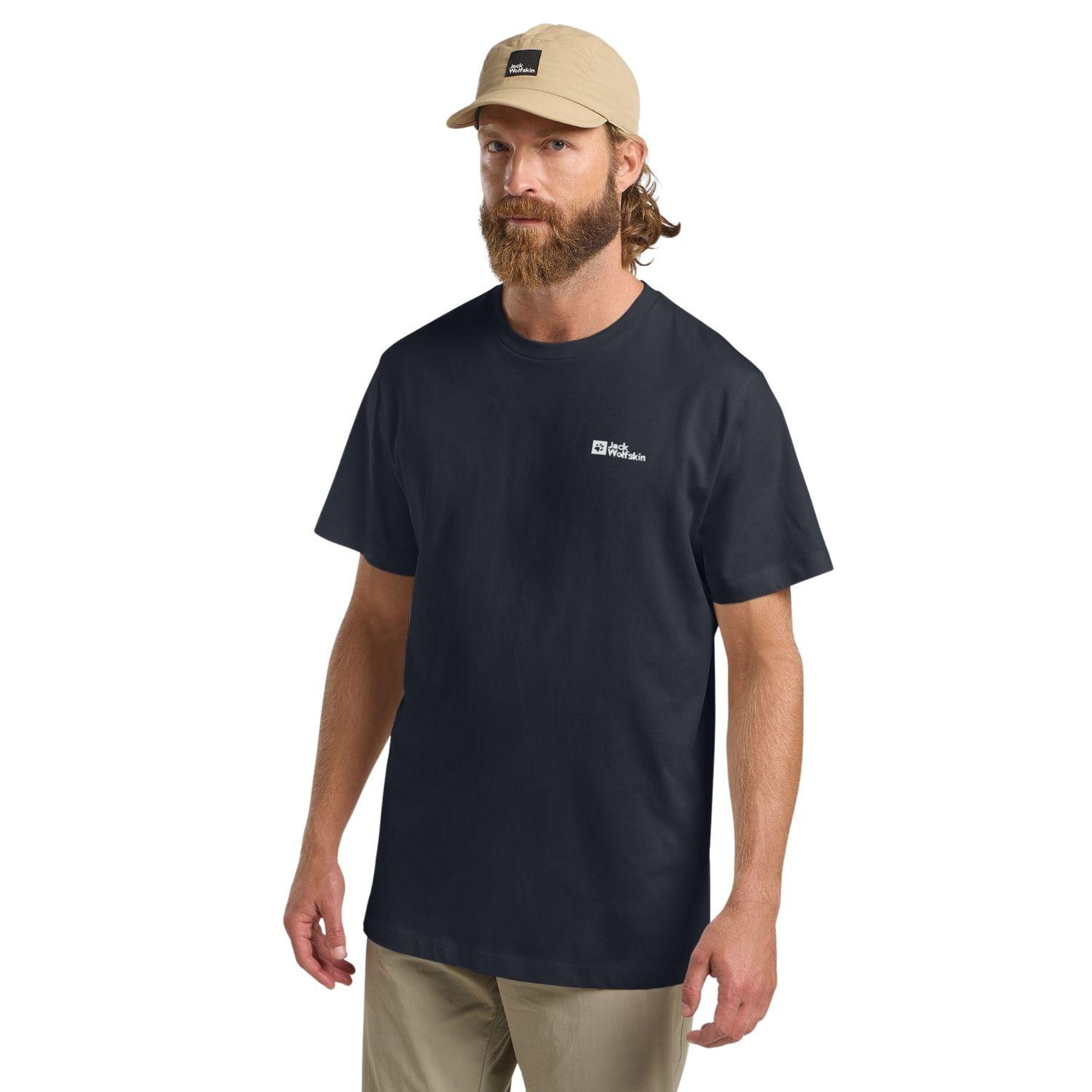 Jack Wolfskin Essential Erkek Mavi Tişört
