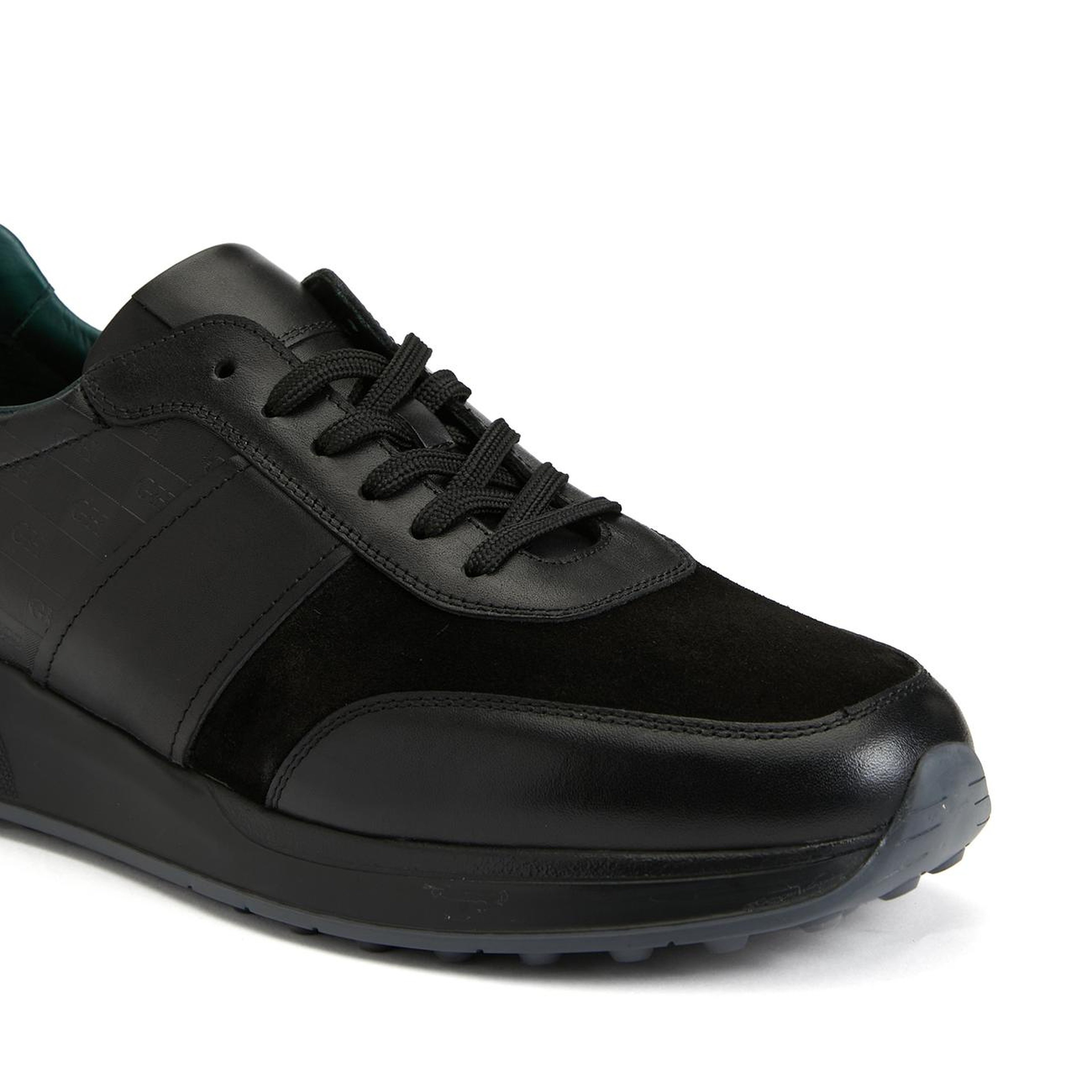 George Hogg Erkek Siyah Deri Sneaker