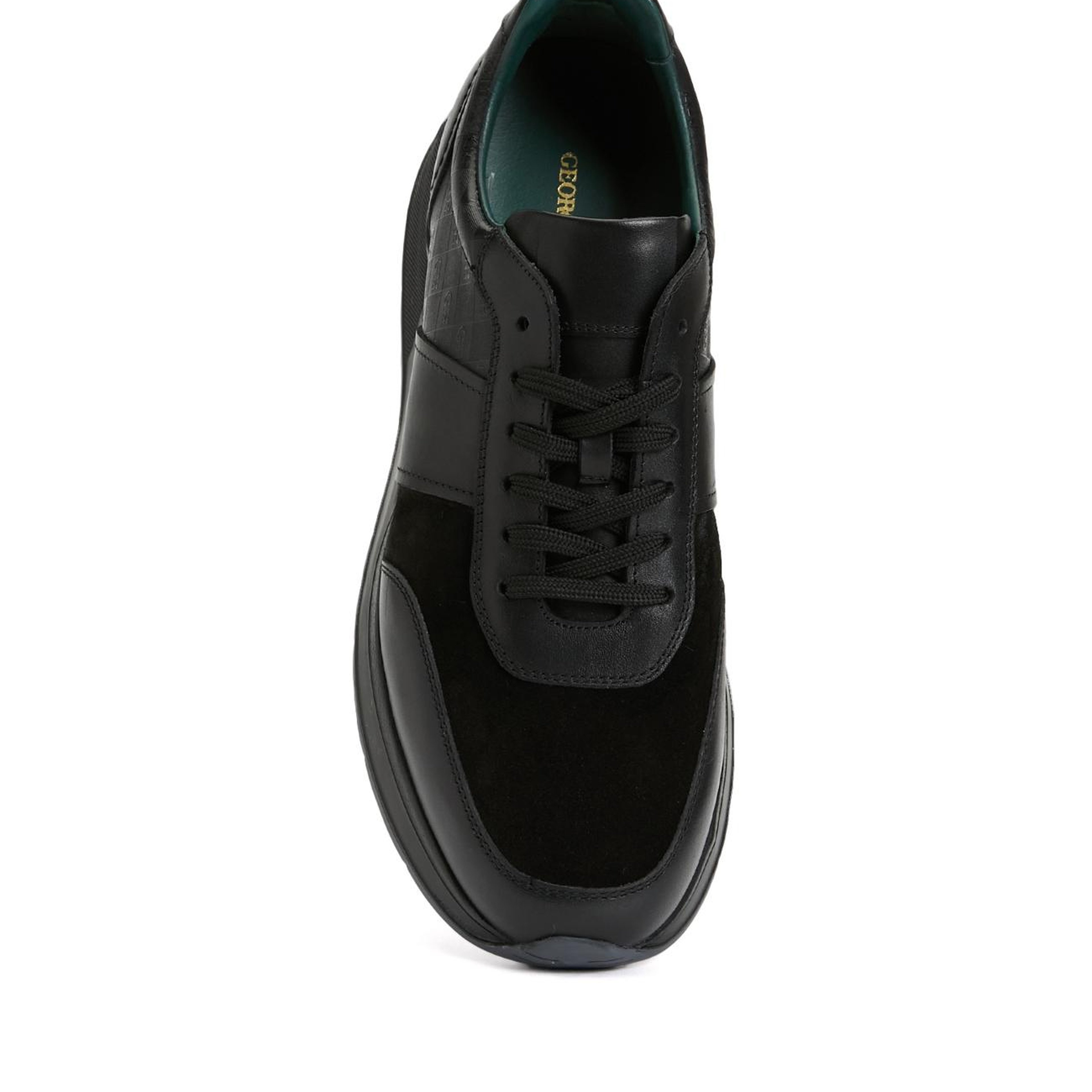 George Hogg Erkek Siyah Deri Sneaker