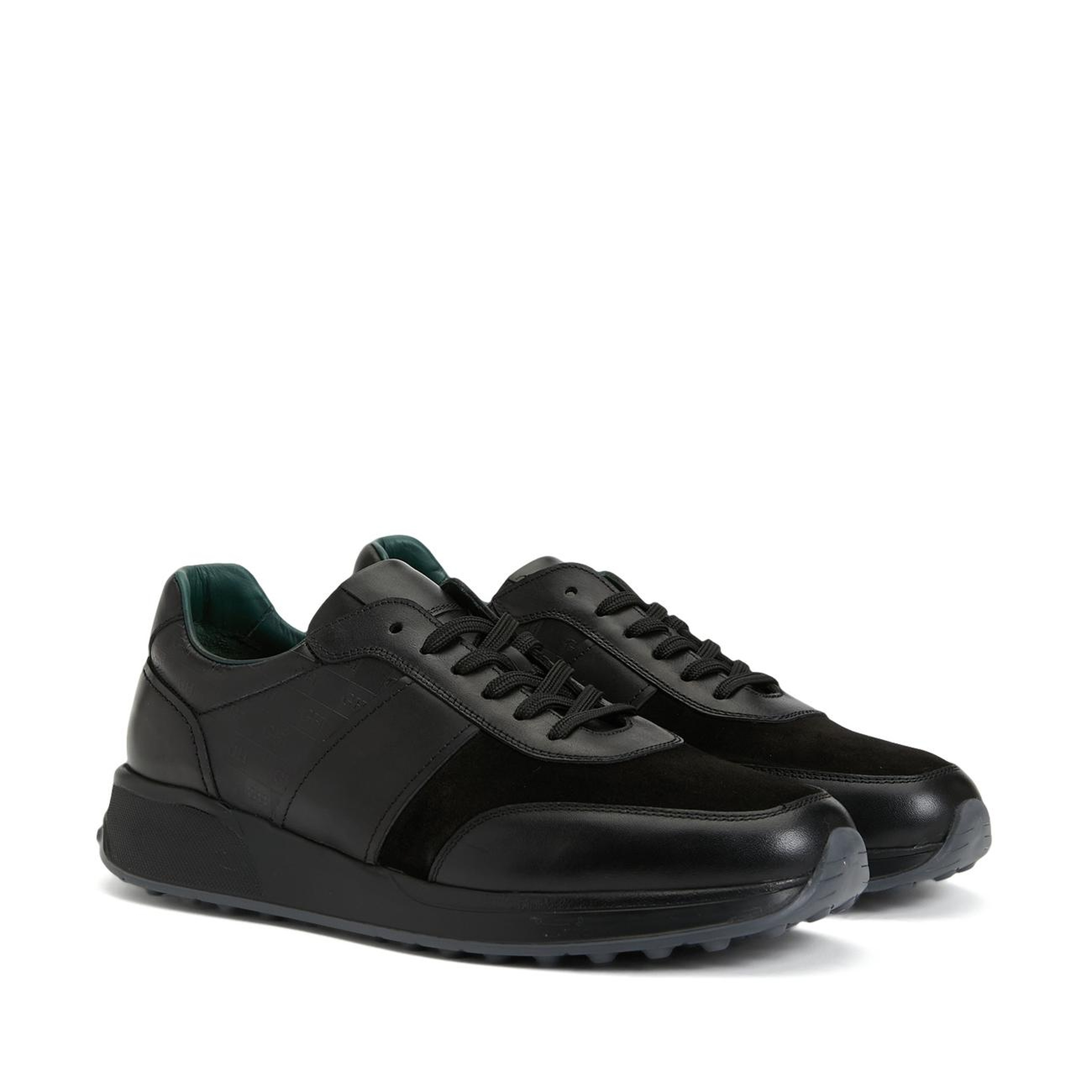 George Hogg Erkek Siyah Deri Sneaker