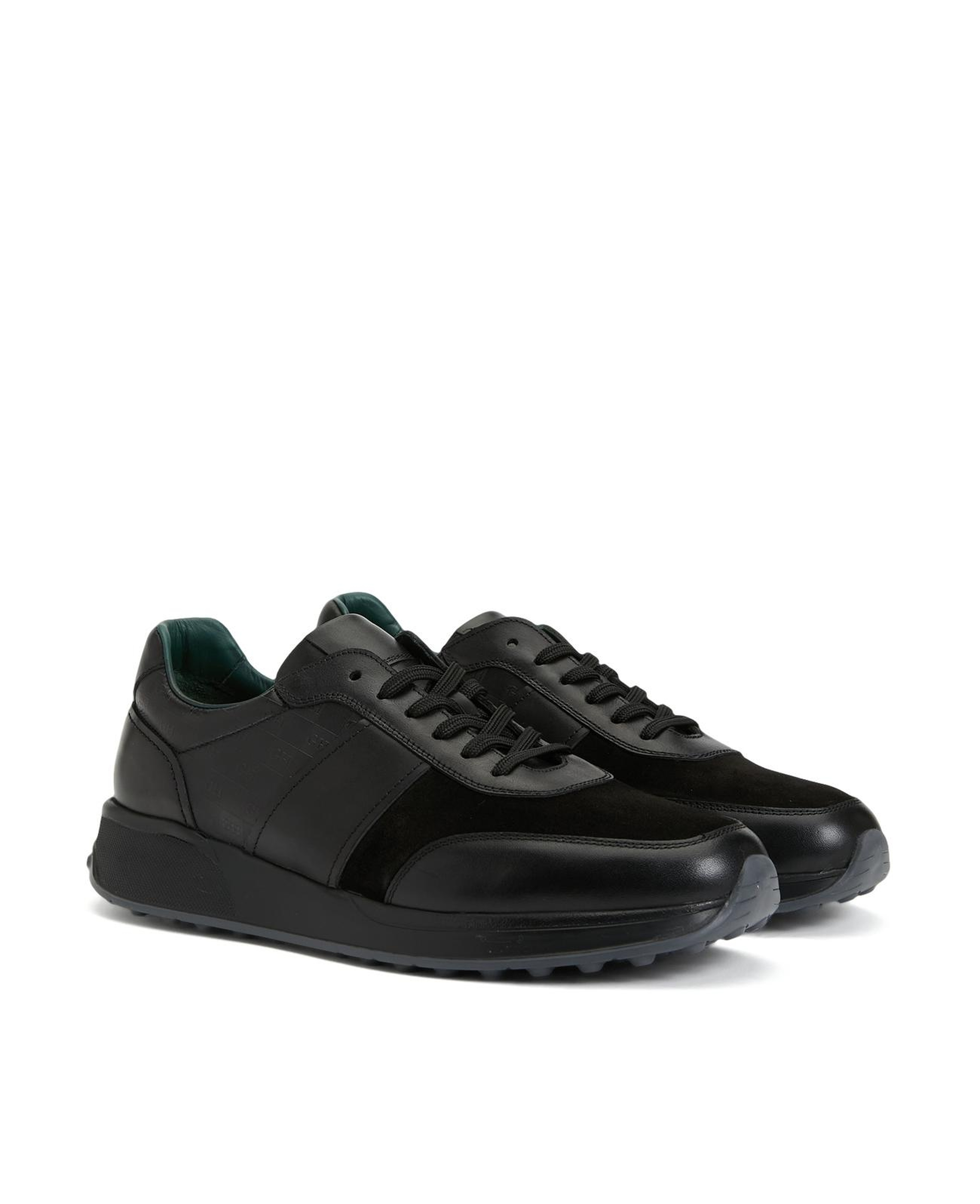 George Hogg Erkek Siyah Deri Sneaker
